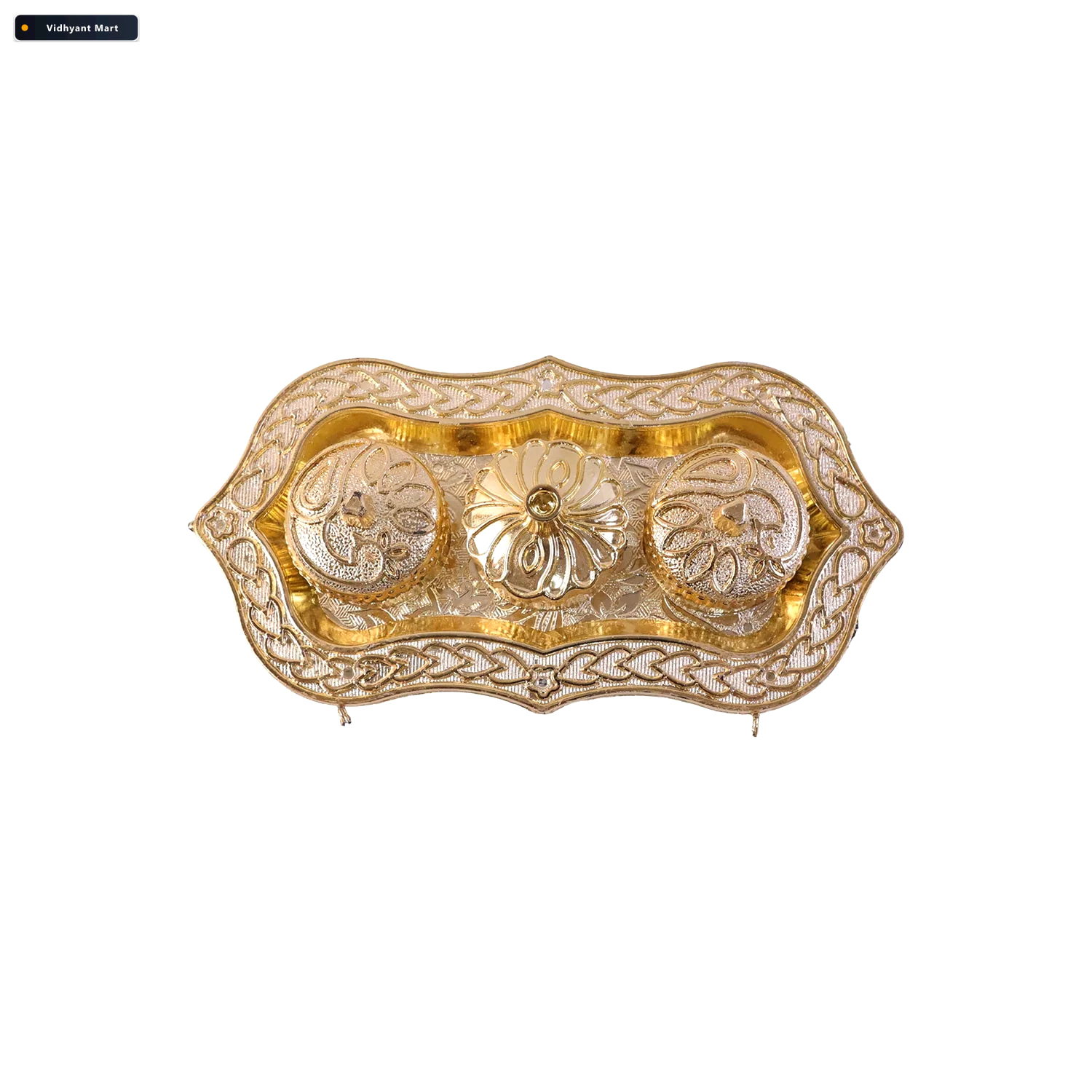 Vidhyant Mart Kankavati Elegant 3 Compartment Puja Holder For Sa 4