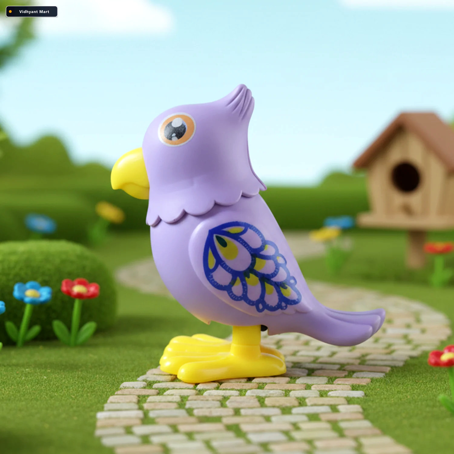 Vidhyant Mart Key Operated Jumping Bird Toy Fun Wind Up Action F 4