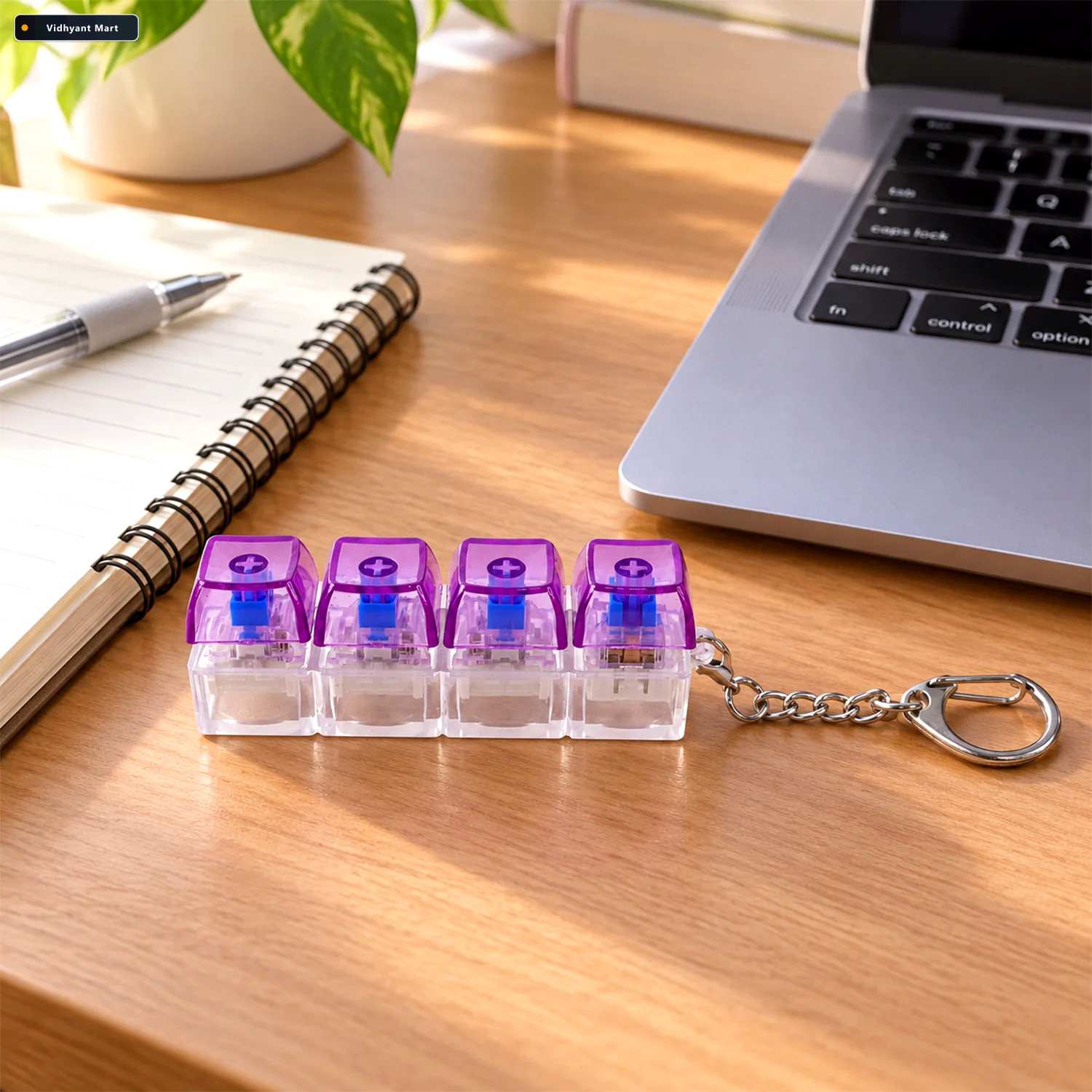 Vidhyant Mart Keyboard Switch Clicky Keychain With Four Keys And 2