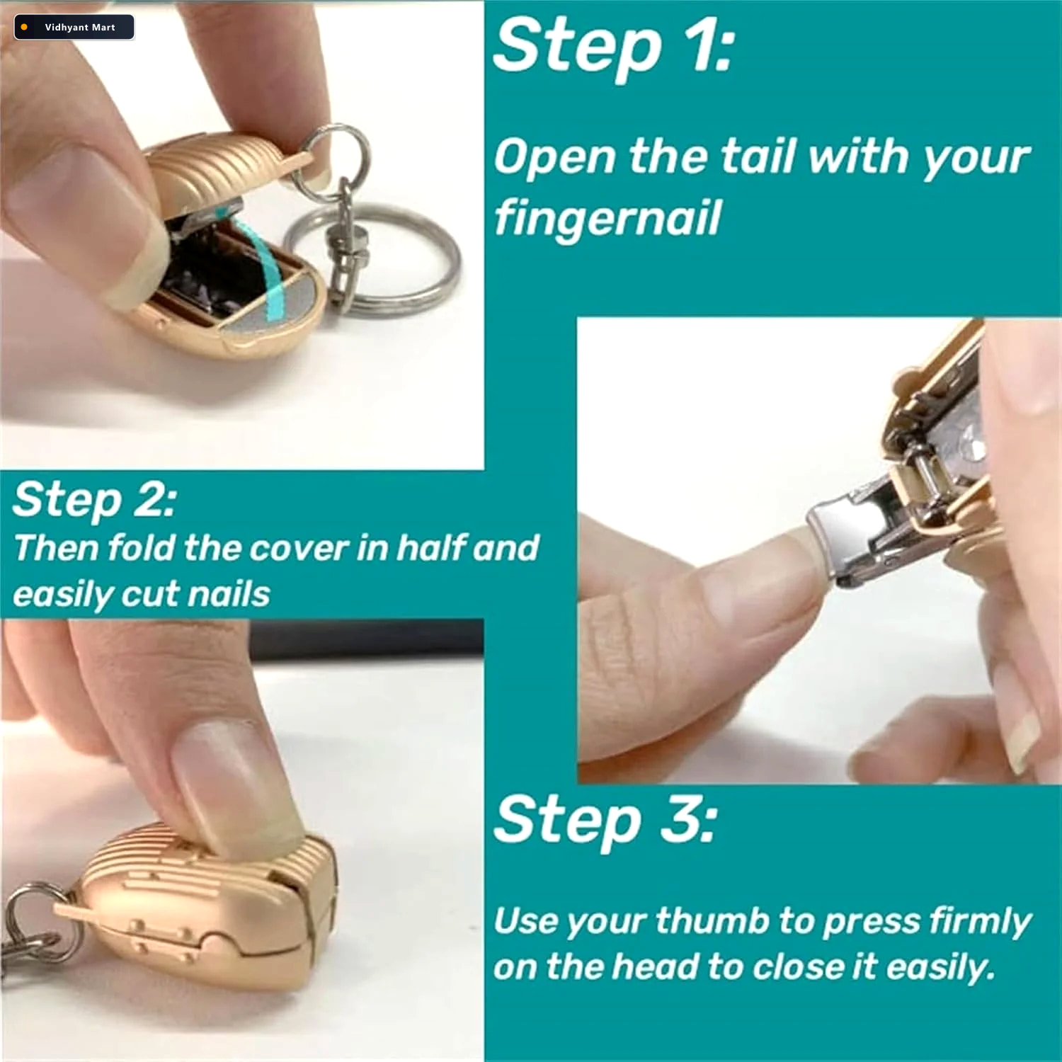 Vidhyant Mart Keychain Nail Clipper Portable Stainless Steel Wit 3