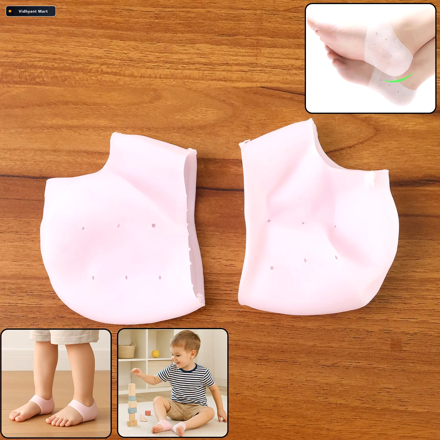 Vidhyant Mart Kid Silicone Heel Protectors Soft Gel Cushions For 2
