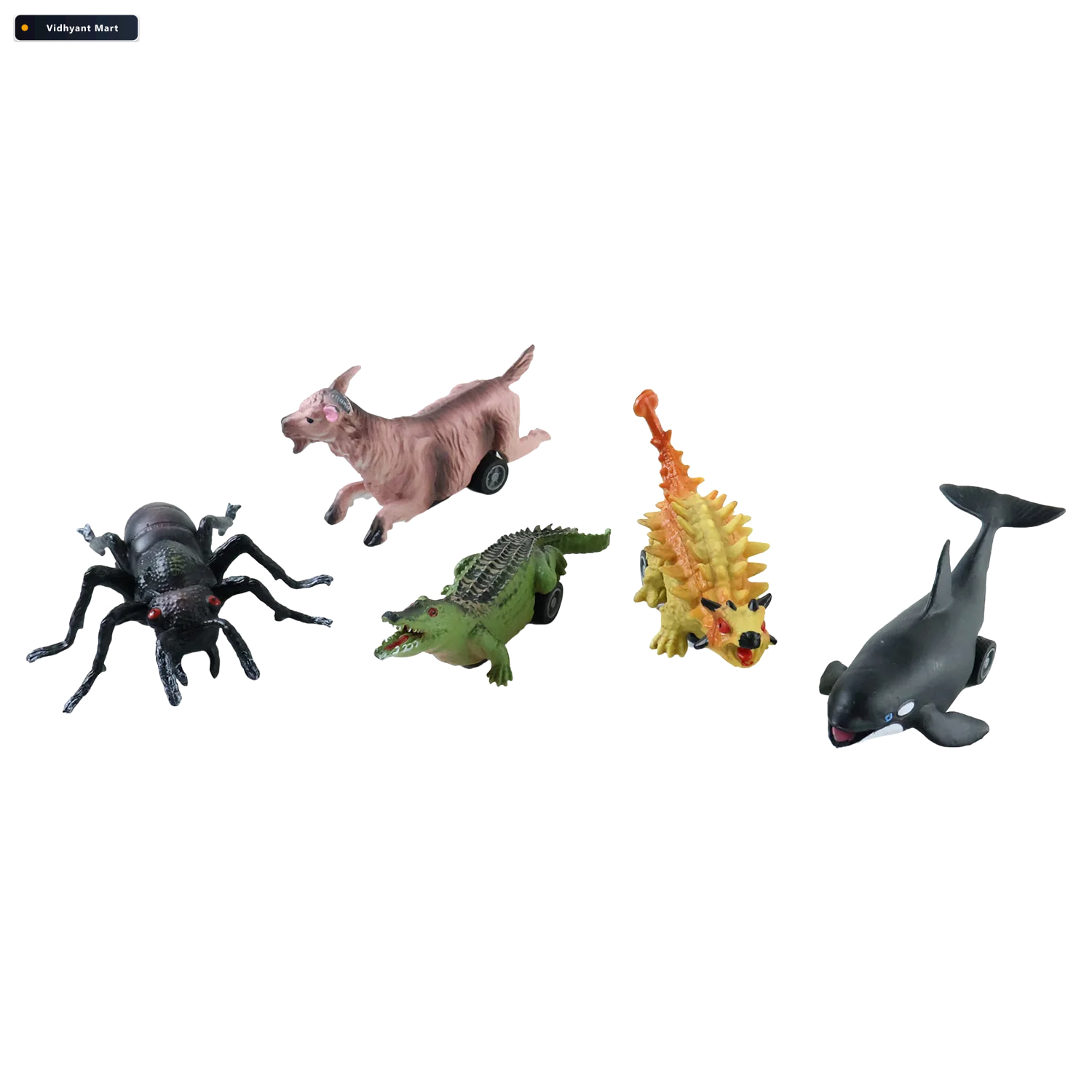 Vidhyant Mart Kids Animal Pull Back Toy Fun Rolling Motion Imagi 3