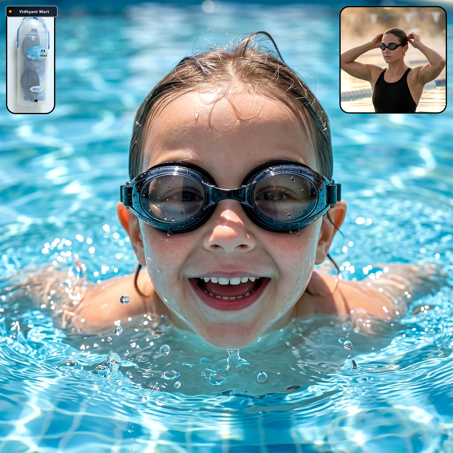 Vidhyant Mart Kids Anti Fog Swimming Goggles Adjustable Leakproo 1