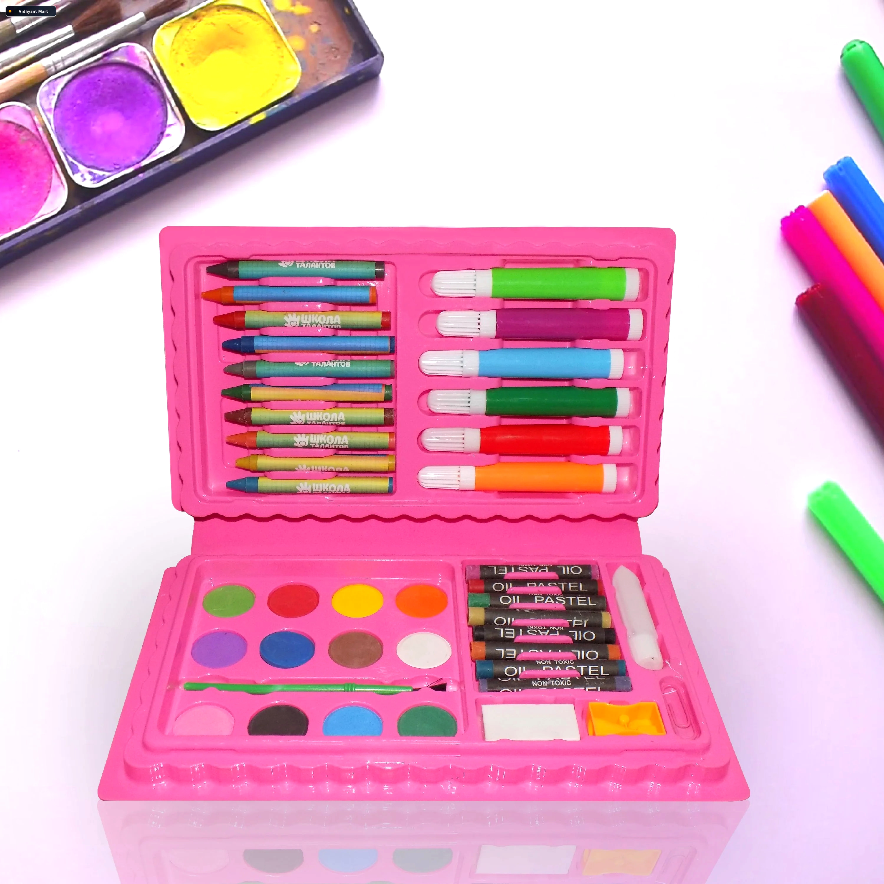 Vidhyant Mart Kids Art Kit 42 Pcs Drawing Coloring Set Colorful 4