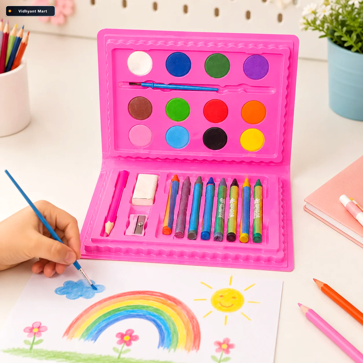 Vidhyant Mart Kids Art Set 24 Piece Drawing Painting Kit Colorfu 1