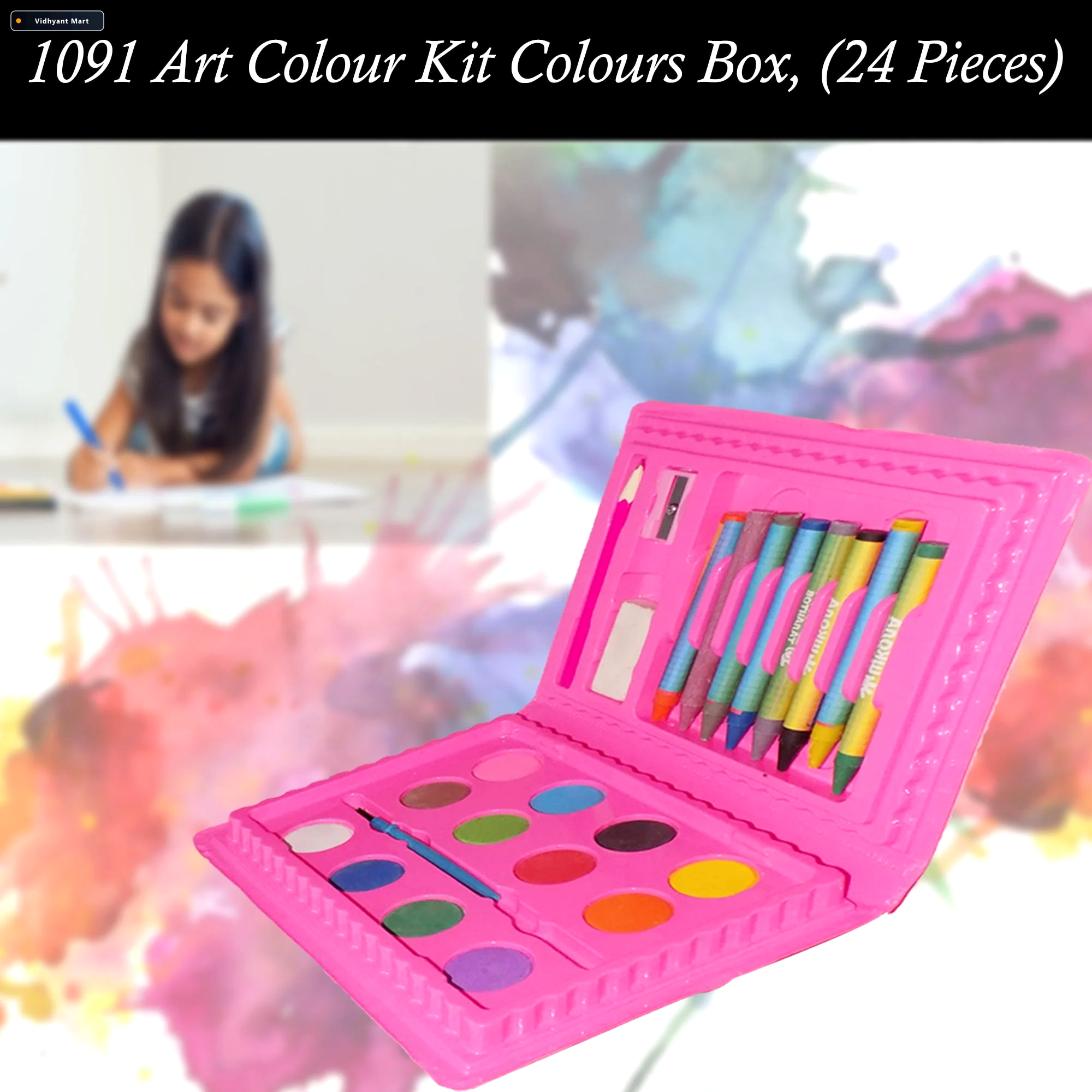 Vidhyant Mart Kids Art Set 24 Piece Drawing Painting Kit Colorfu 3