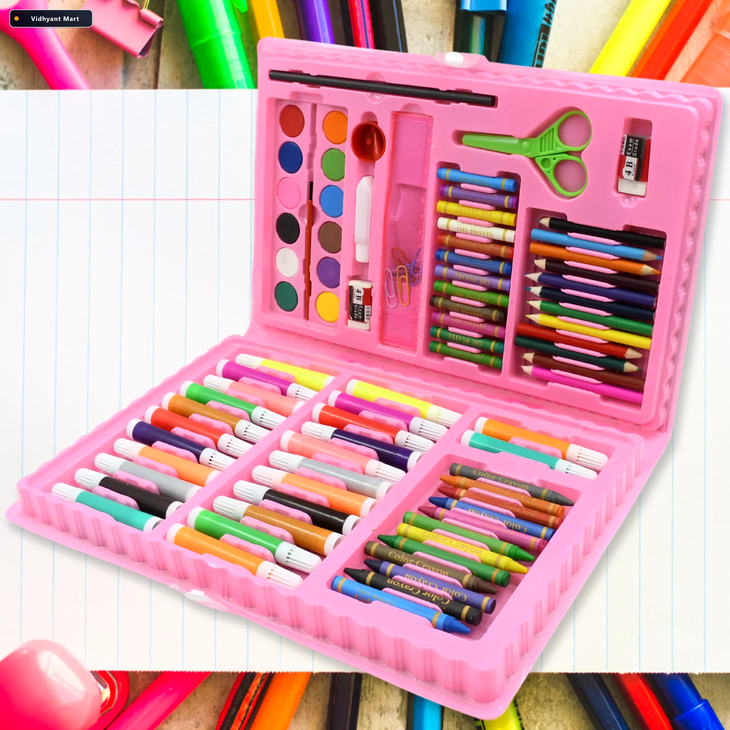 Vidhyant Mart Kids Art Set 86 Pcs Coloring Drawing Kit Craftily 1