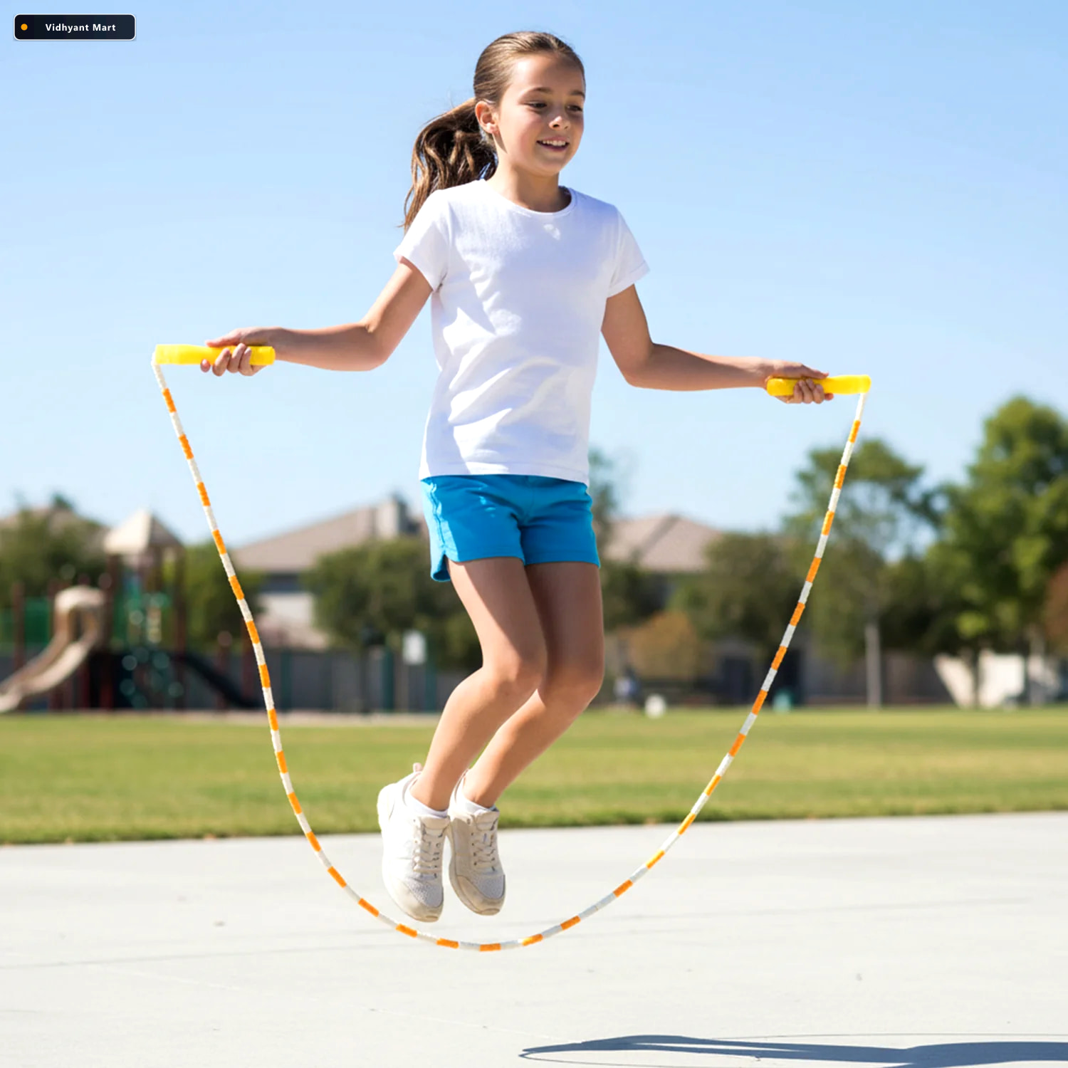 Vidhyant Mart Kids Beaded Skipping Rope Durable Comfortable Grip 3