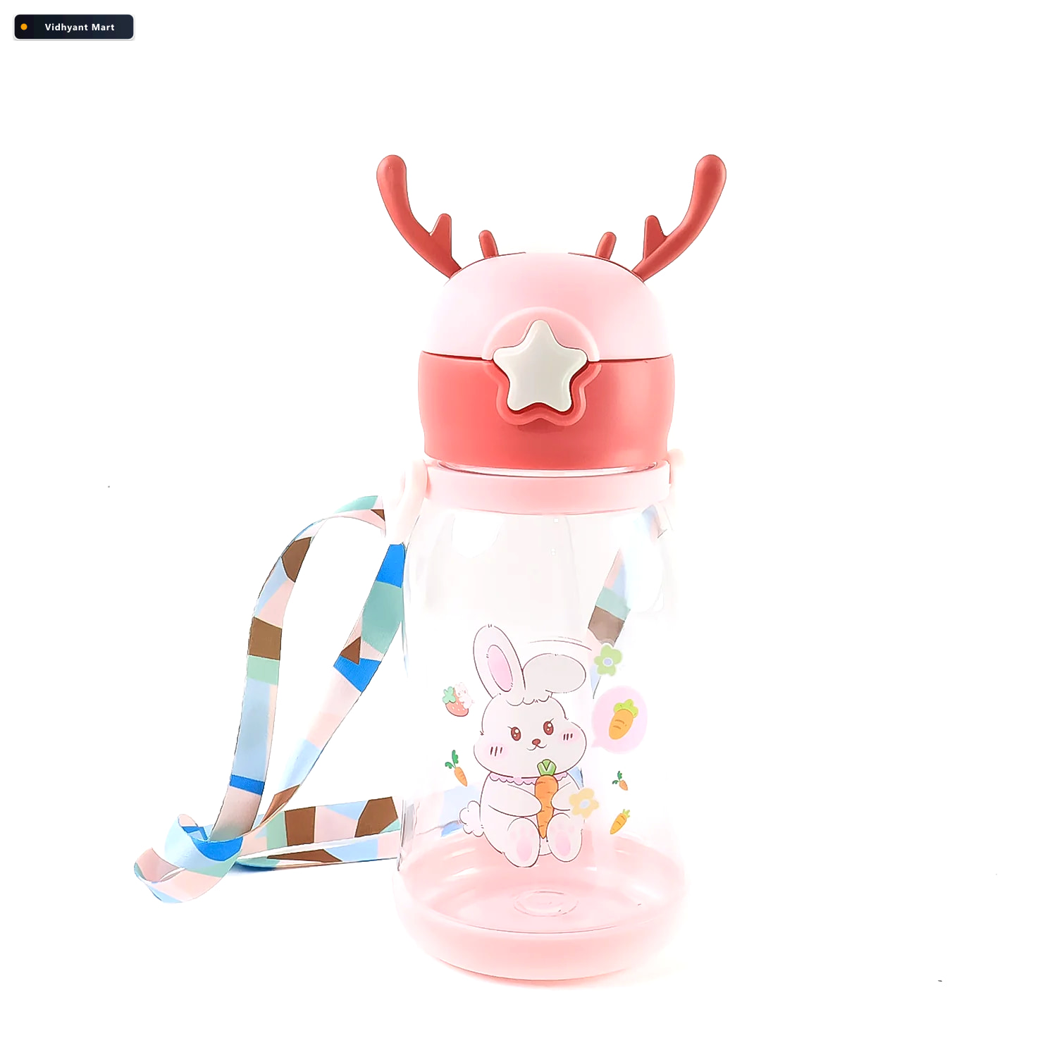 Vidhyant Mart Kids Cartoon Water Bottle Leakproof 450ml With Str 4