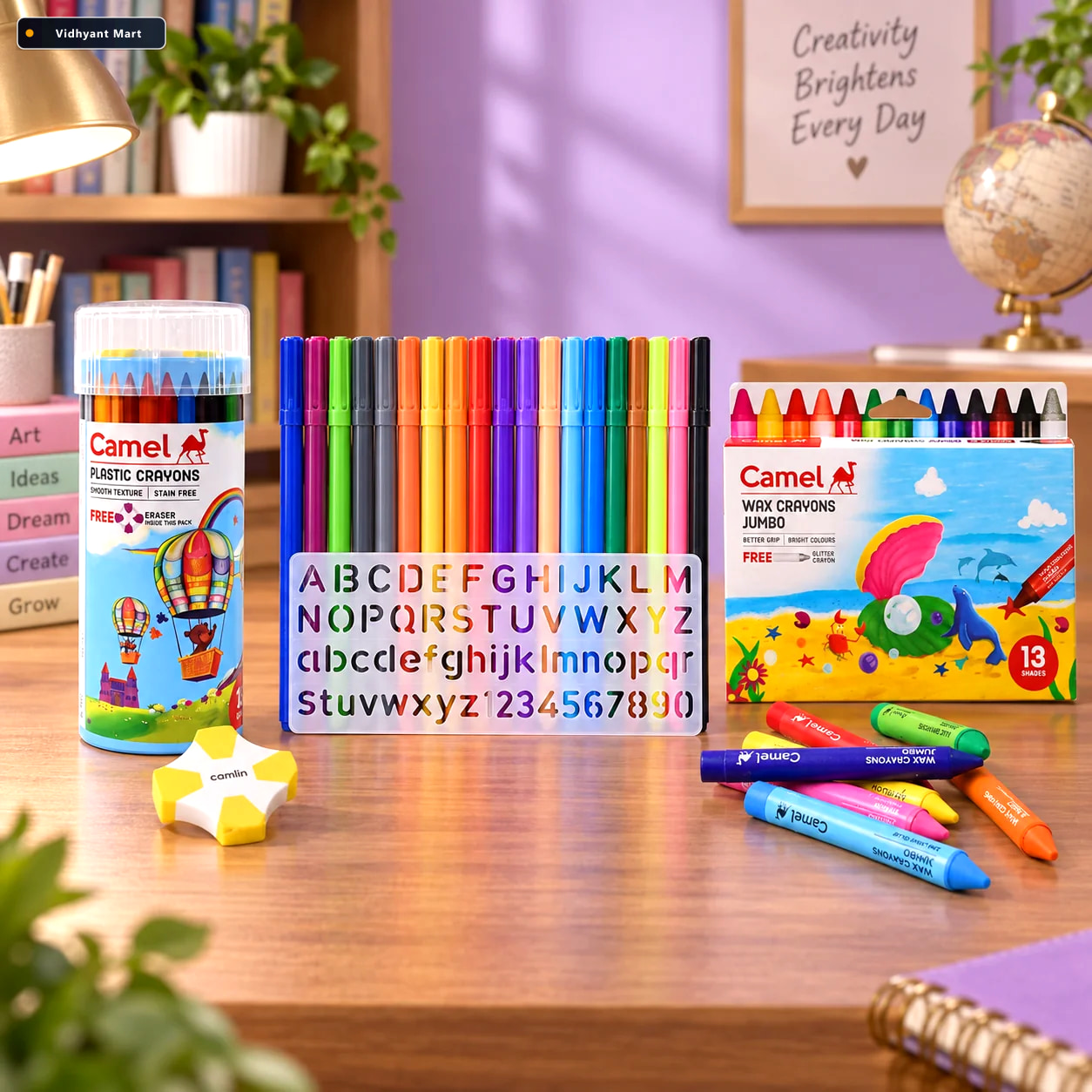 Vidhyant Mart Kids Colouring Learning Combo Sketch Pens Crayon S 3