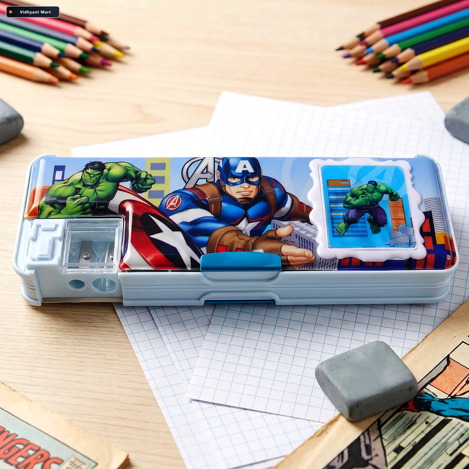 Vidhyant Mart Kids Geometry Box Multifunction Calculator Sharpen 2
