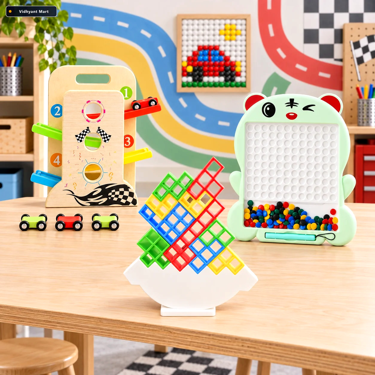 Vidhyant Mart Kids Learning Activity Combo Magnetic Bead Board B 1