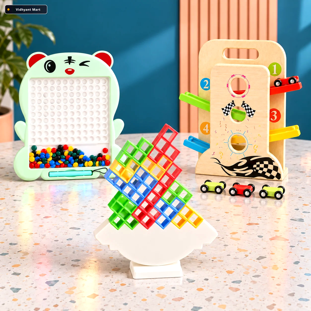 Vidhyant Mart Kids Learning Activity Combo Magnetic Bead Board B 3