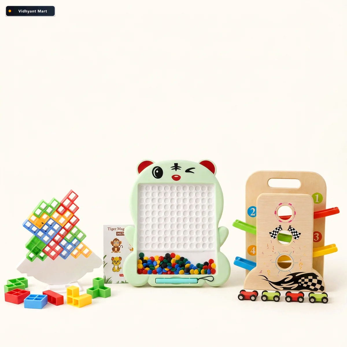 Vidhyant Mart Kids Learning Activity Combo Magnetic Bead Board B 5