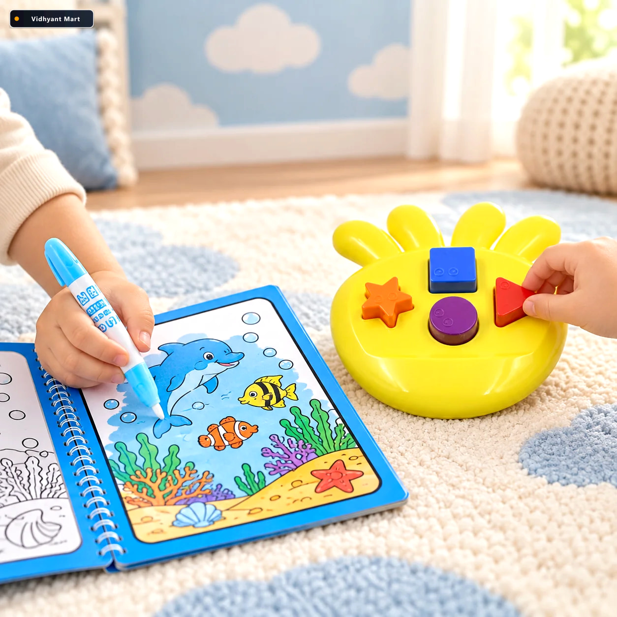 Vidhyant Mart Kids Learning Combo Magic Water Colouring Book Flo 4