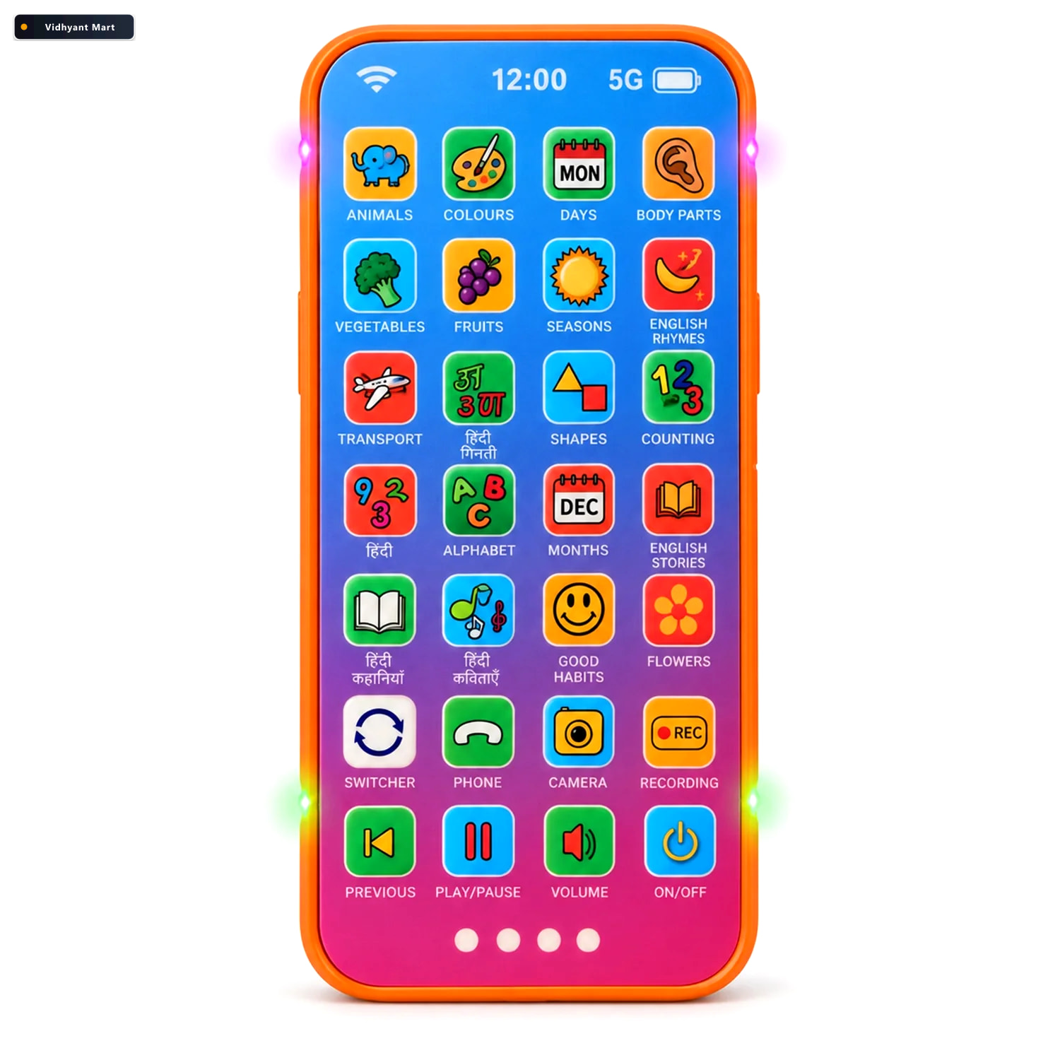 Vidhyant Mart Kids Learning Mobile Phone Toy With Music Lights A 4