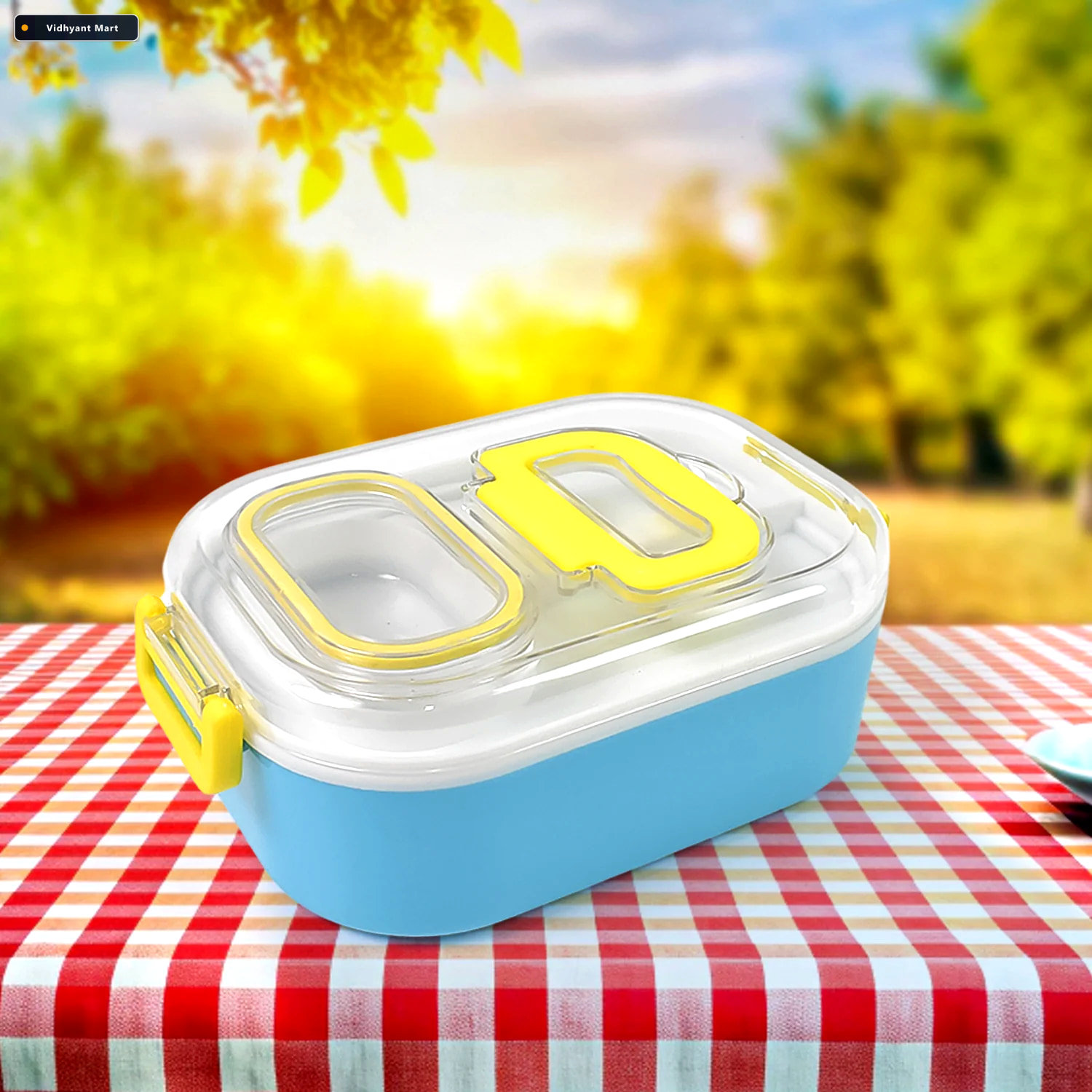 Vidhyant Mart Kids Lunch Box Durable Plastic With Spoon Fork Lun 2