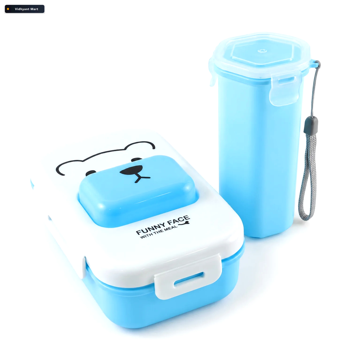 Vidhyant Mart Kids Lunch Box With Water Bottle And Spoon For Sch 4