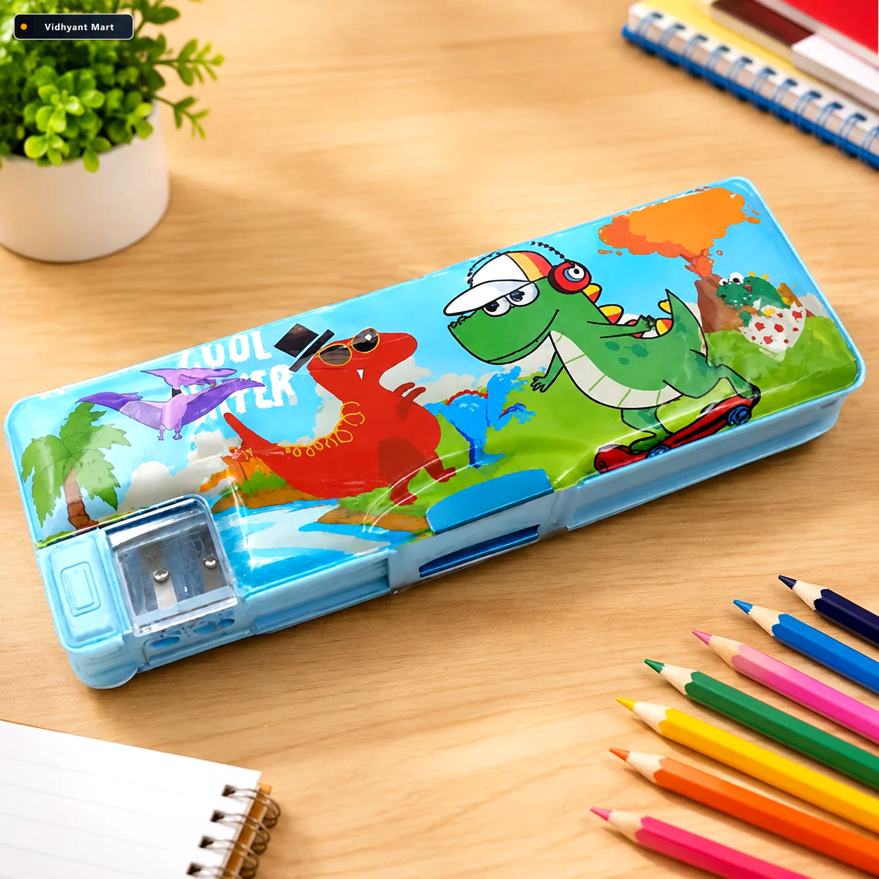 Vidhyant Mart Kids Pencil Case Dual Compartment Stationery Box D 1
