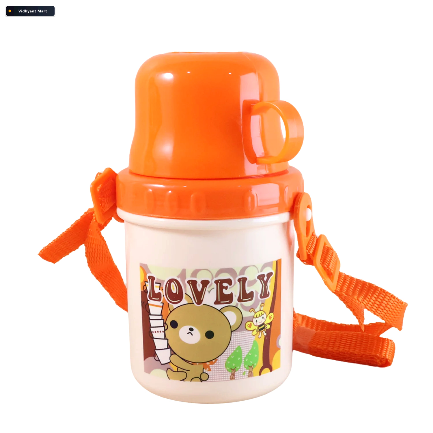 Vidhyant Mart Kids Plastic Cartoon Cup With Lid Strap Spill Resi 4