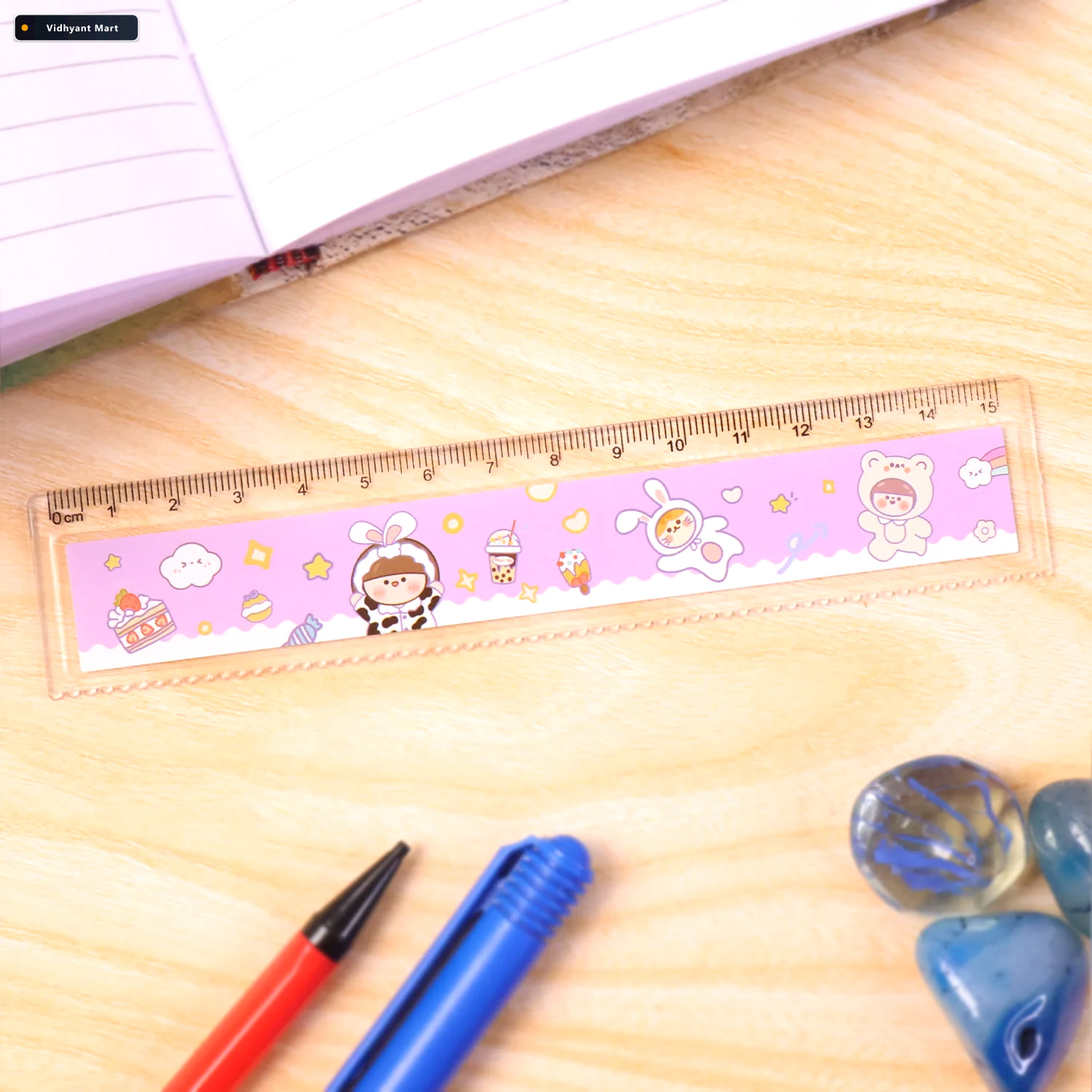 Vidhyant Mart Kids Plastic Ruler Durable Cartoon Design With Cle 2