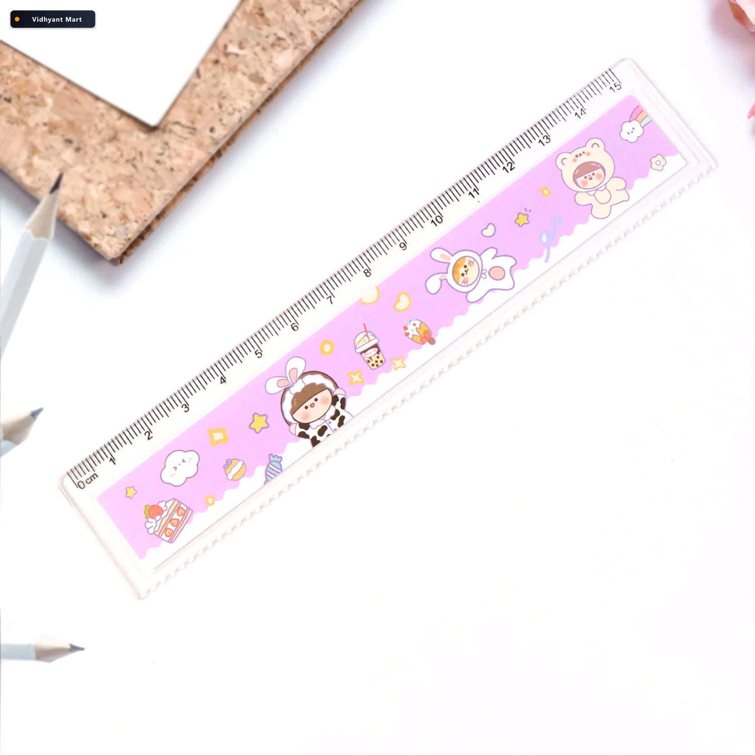 Vidhyant Mart Kids Plastic Ruler Durable Cartoon Design With Cle 3