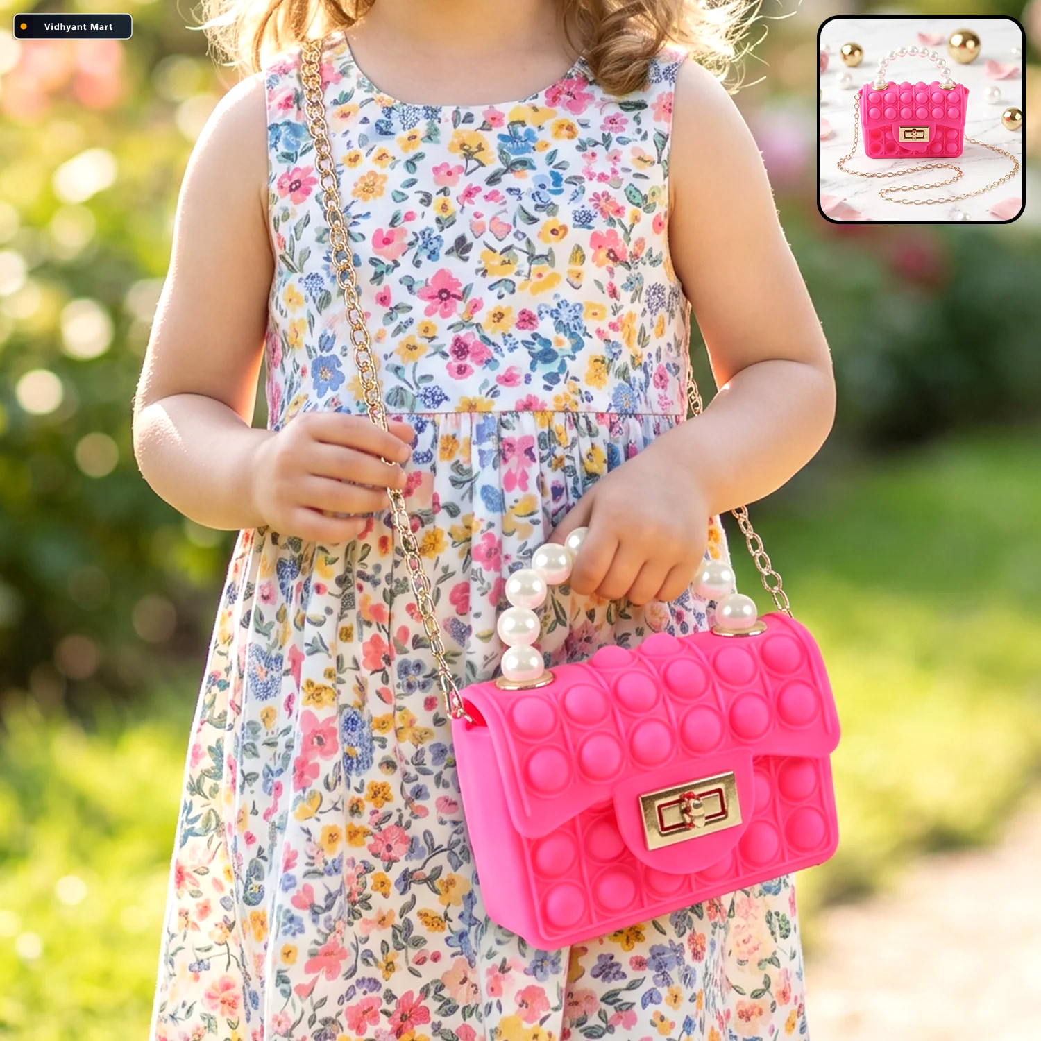 Vidhyant Mart Kids Pop It Fidget Purse Silicone Sling Bag With P 1