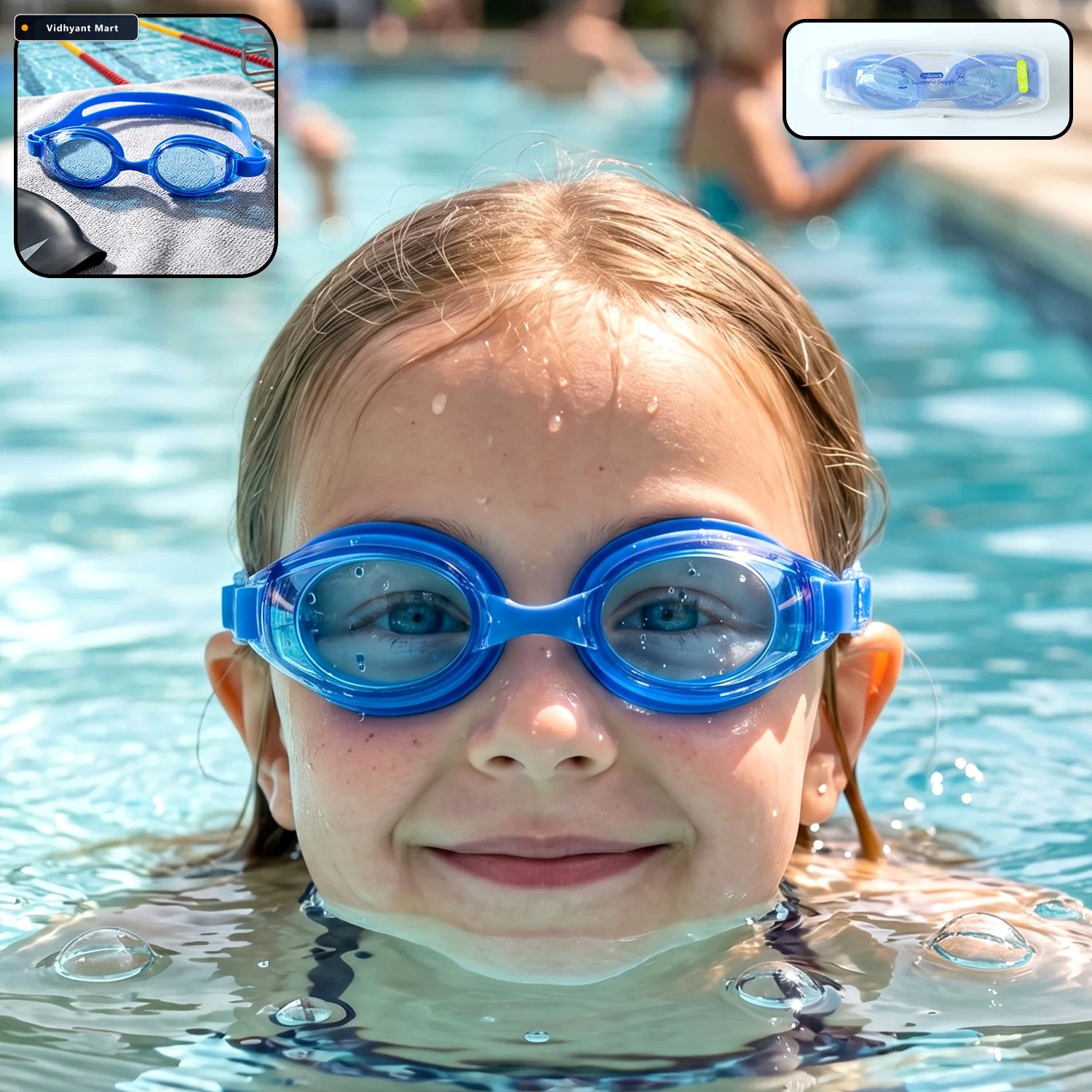 Vidhyant Mart Kids Premium Swimming Goggles Crystal Clear Lens S 1