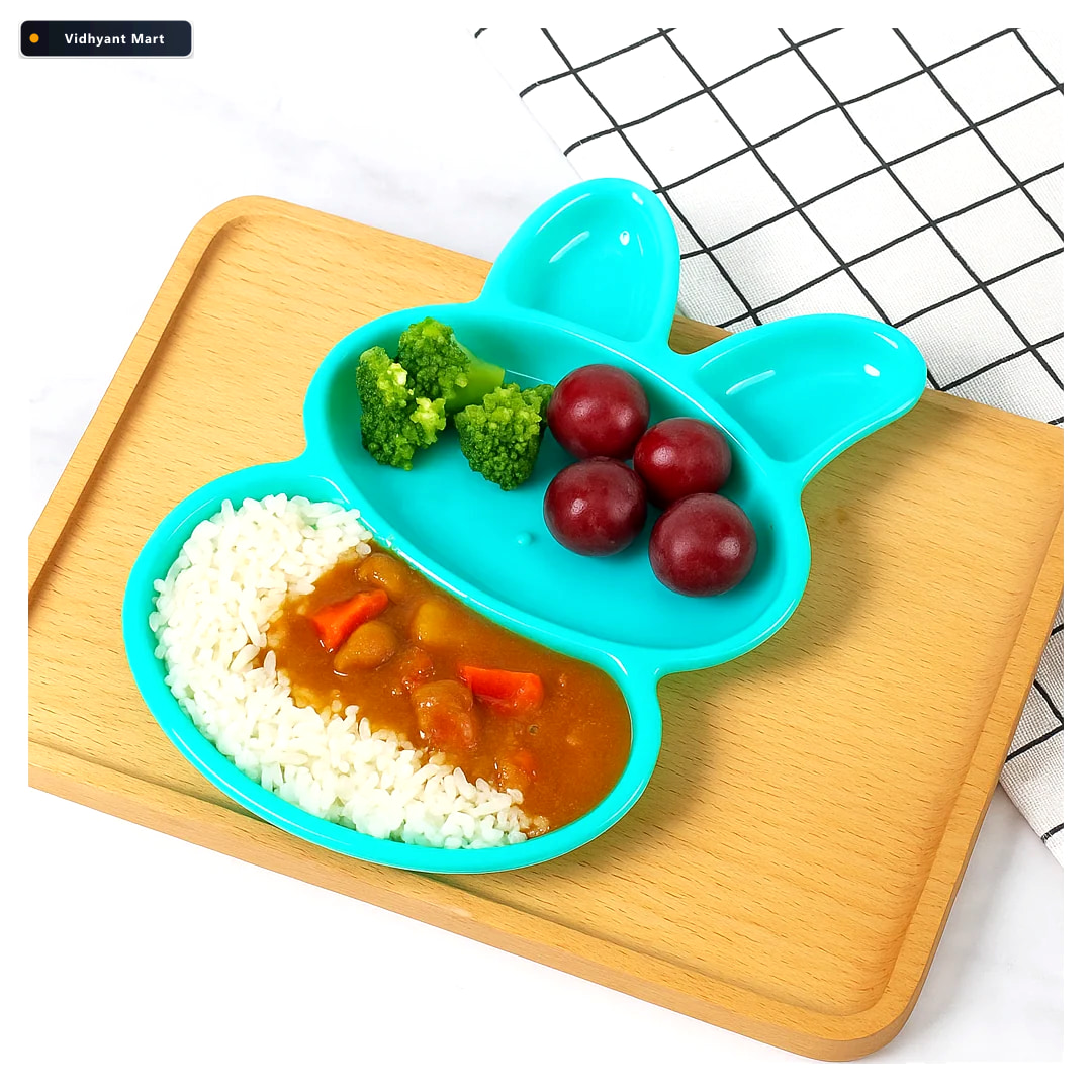 Vidhyant Mart Kids Rabbit Dish Set Unbreakable Multicolor 6 Piec 5
