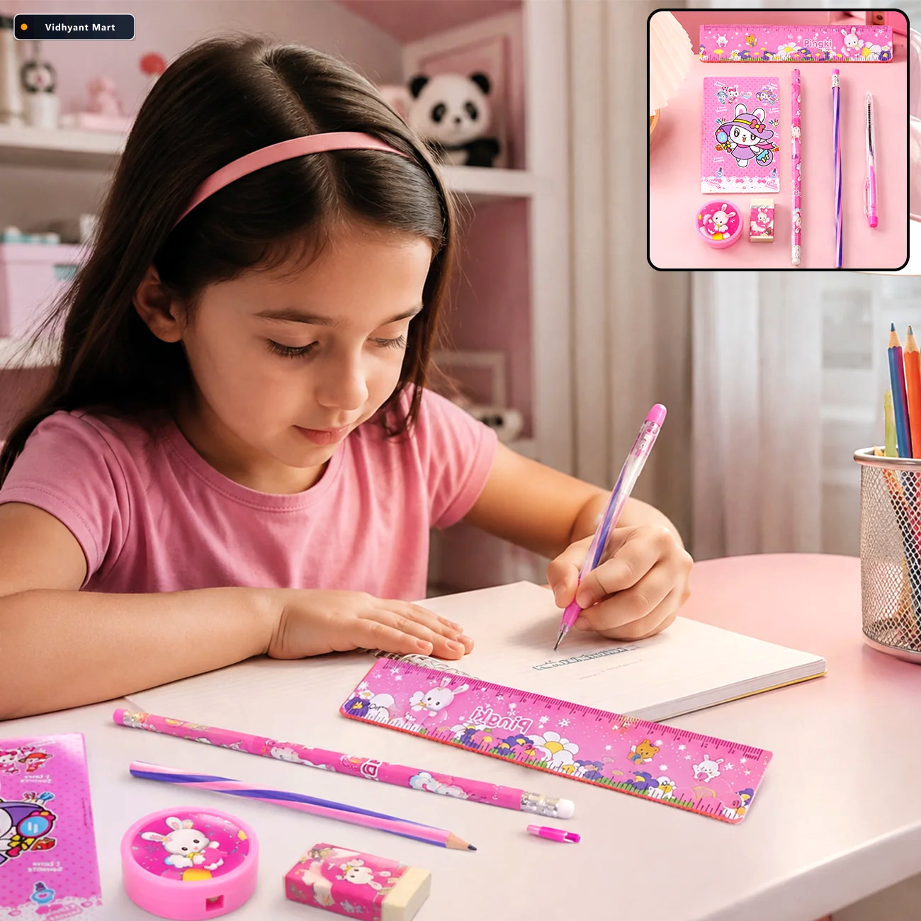 Vidhyant Mart Kids School Stationery Set With Pencils Eraser And 2