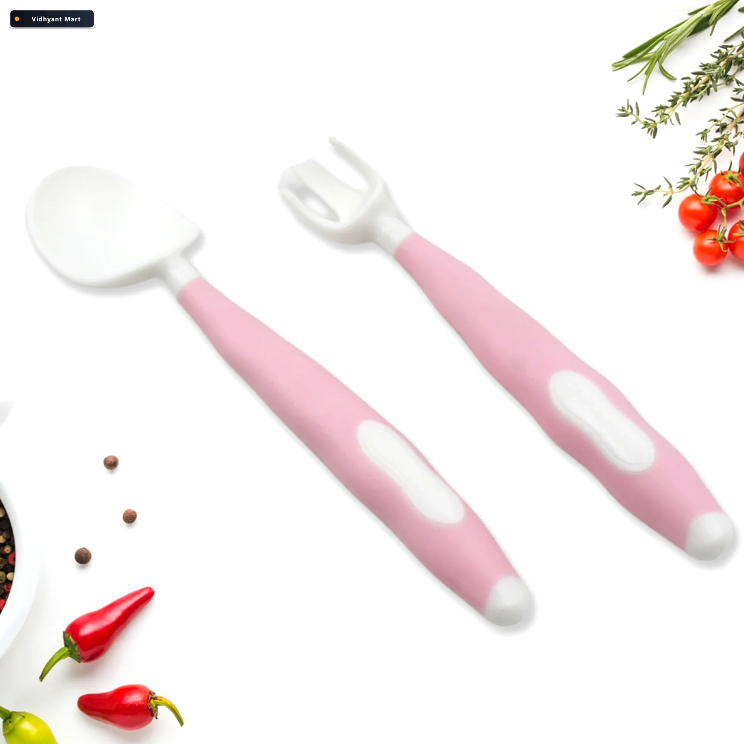 Vidhyant Mart Kids Self Feeding Utensils Bendable Spoon Fork Set 3