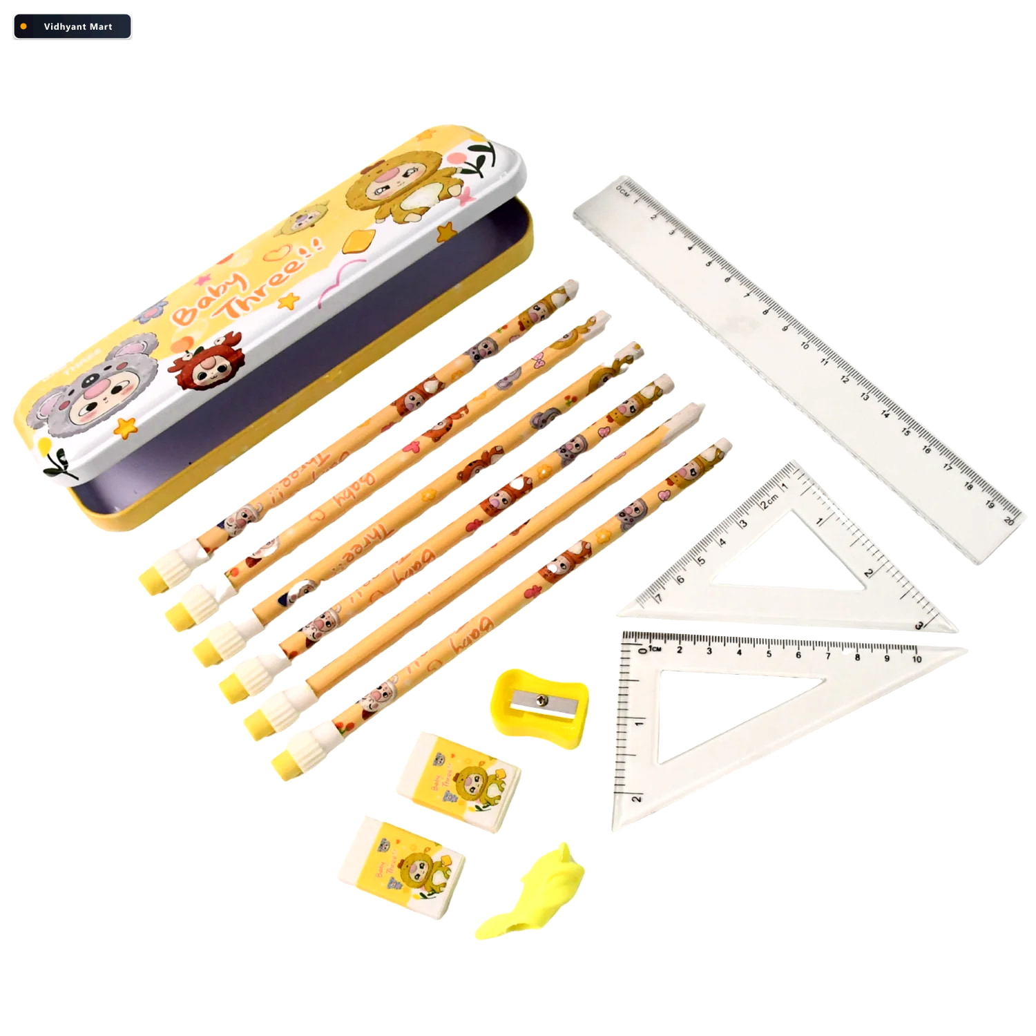 Vidhyant Mart Kids Stationery Kit 14 Piece Cartoon School Suppli 4