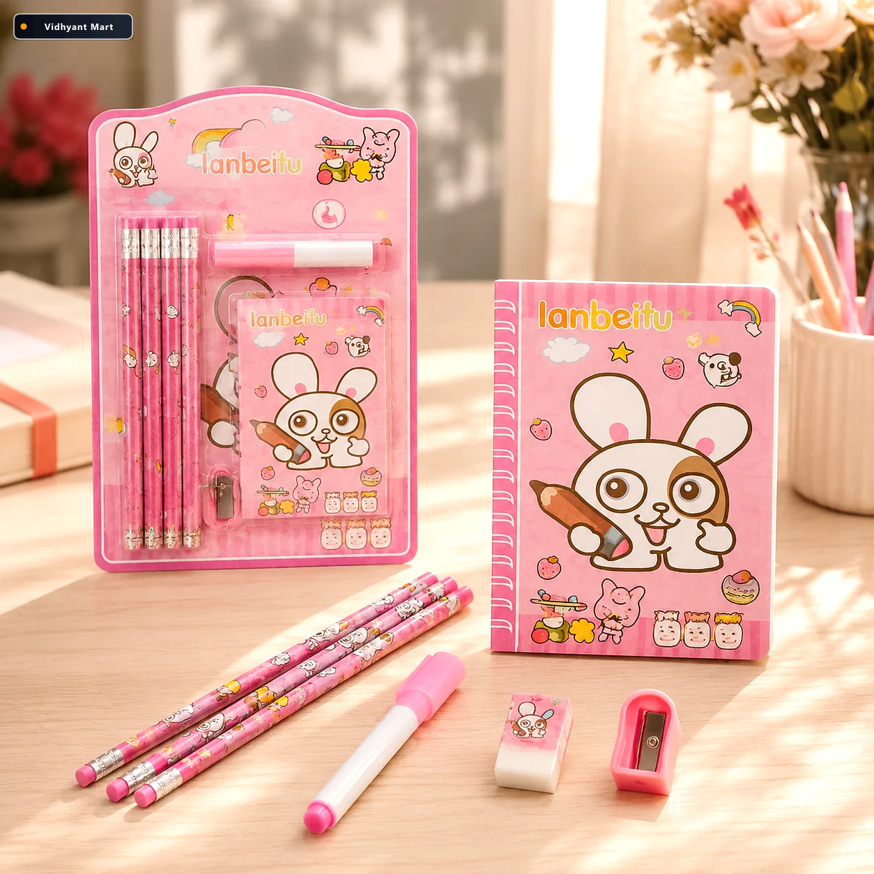 Vidhyant Mart Kids Stationery Kit 8 Pc School Supply Set Scribbl 1