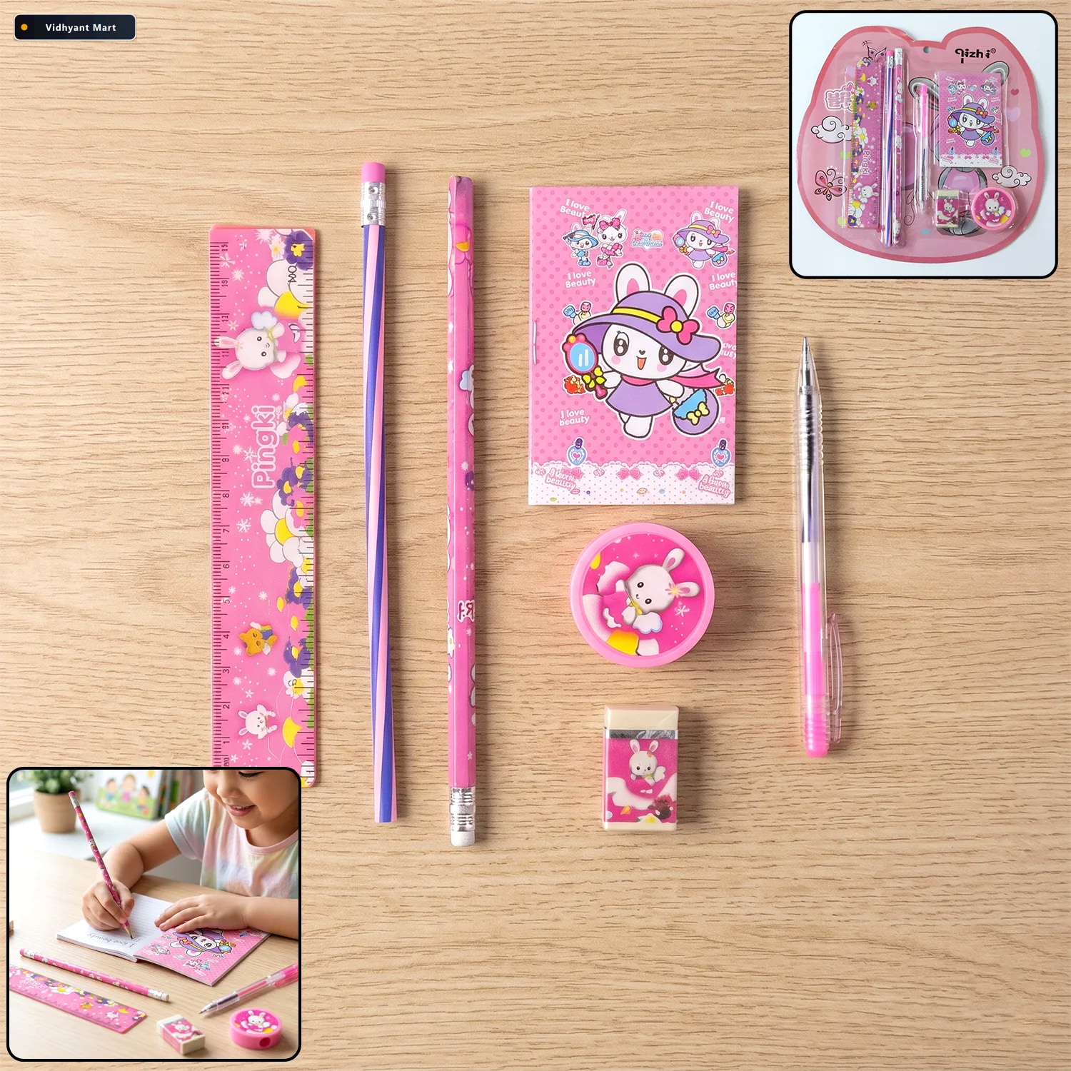 Vidhyant Mart Kids Stationery Set Complete 7 In 1 Creative Schoo 2