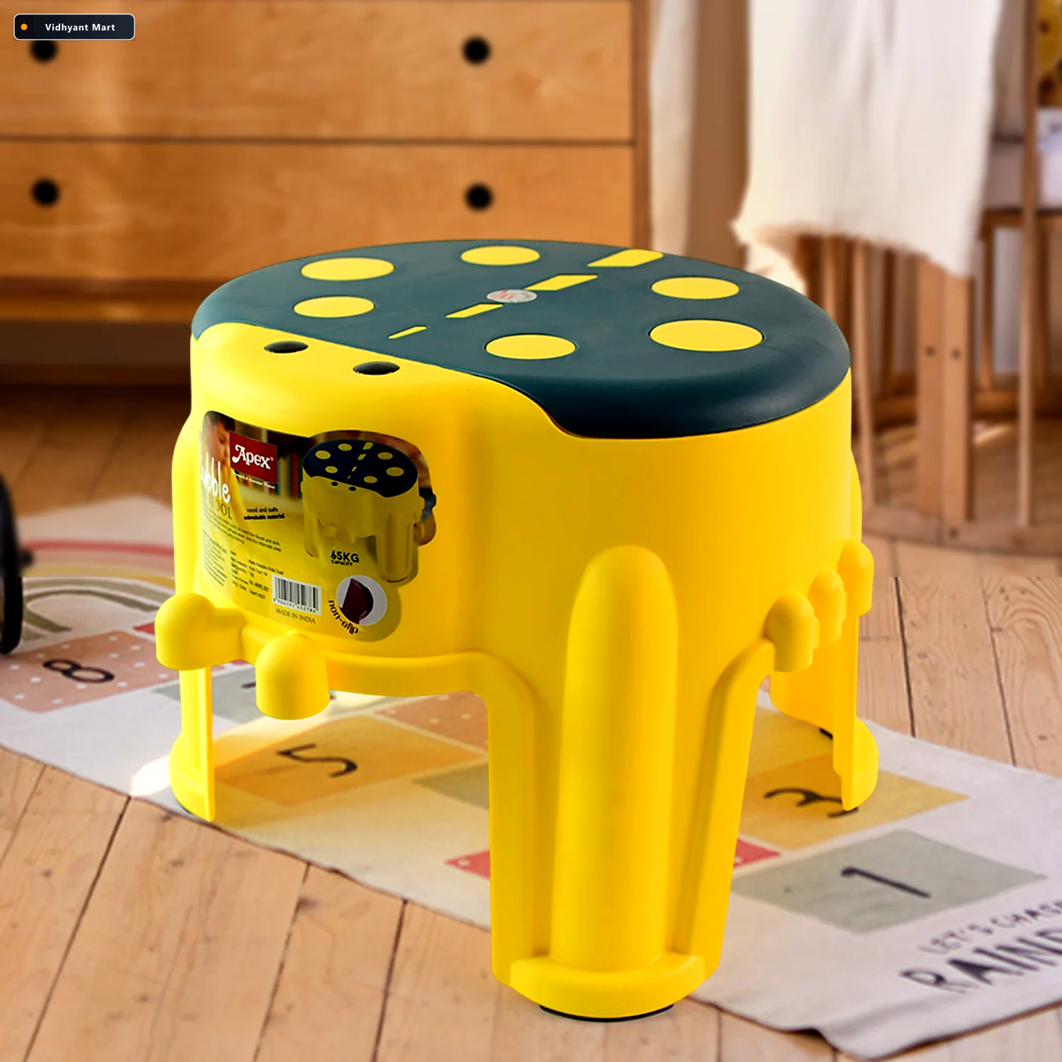Vidhyant Mart Kids Step Stool Durable Apex Bubble Plastic With N 3