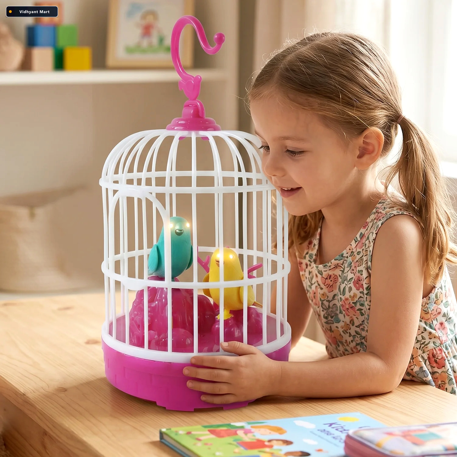 Vidhyant Mart Kids Talking Bird Cage Toy Interactive Sound Repea 3