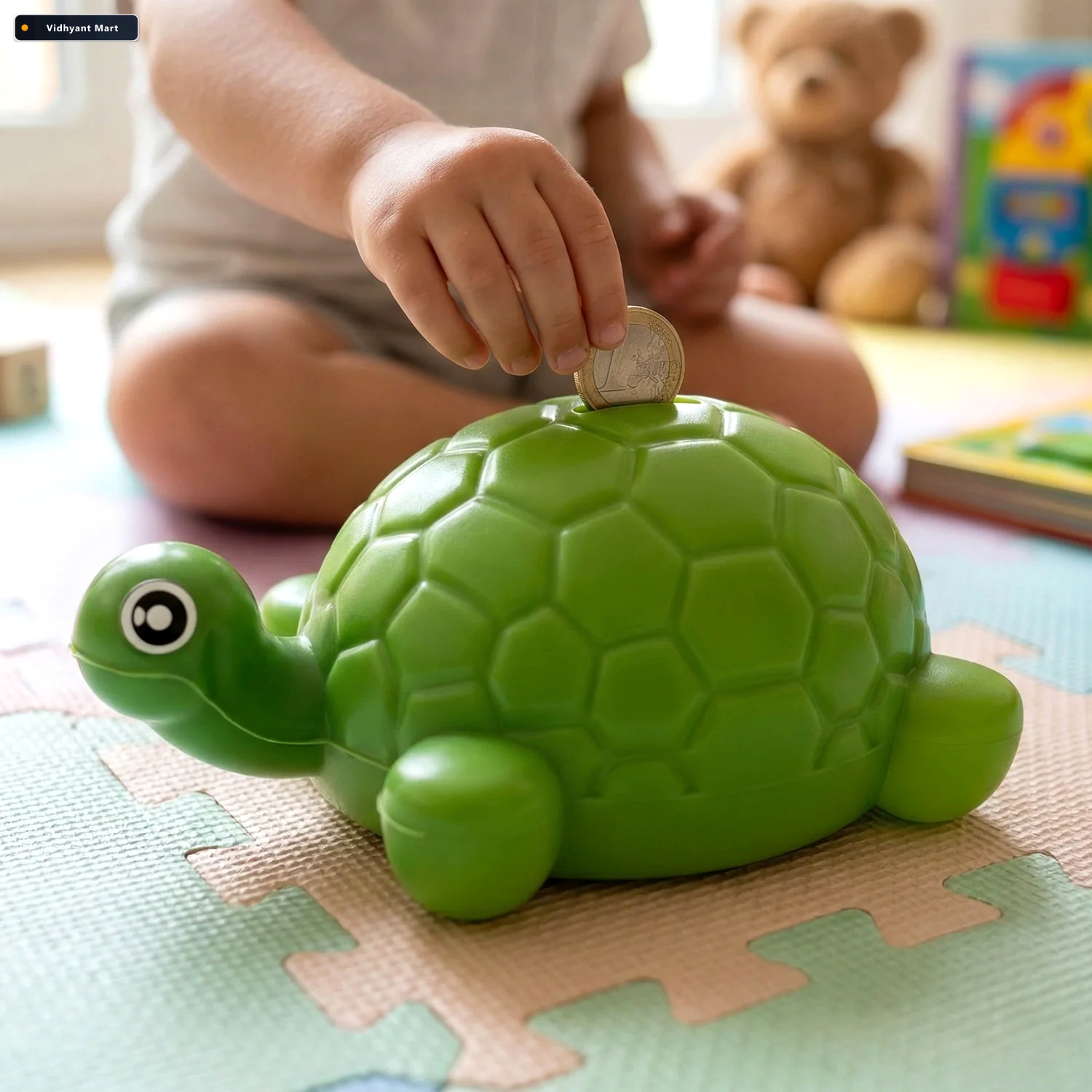 Vidhyant Mart Kids Tortoise Money Bank Fun Coin Saving For Child 4
