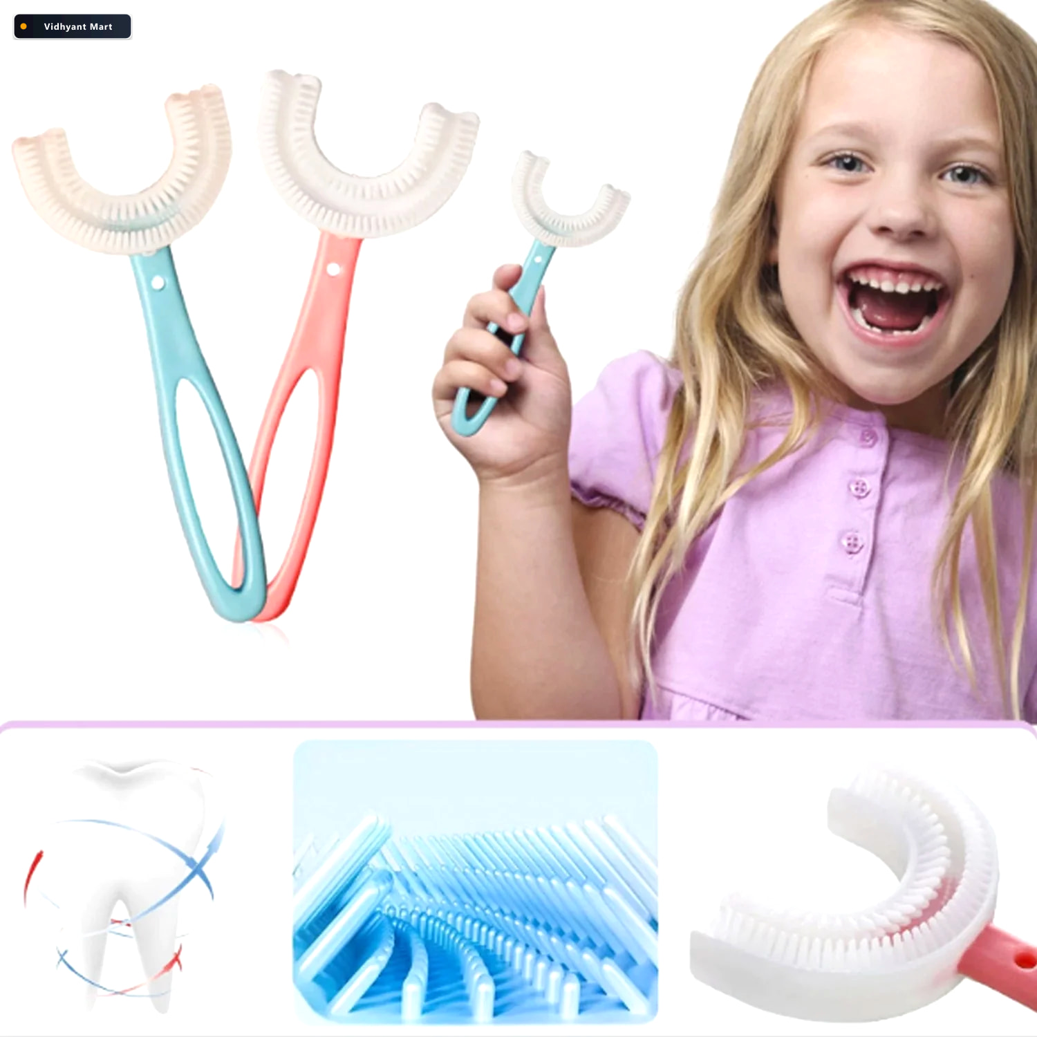 Vidhyant Mart Kids U Shaped Toothbrush Gentle Cleaning For Toddl 4