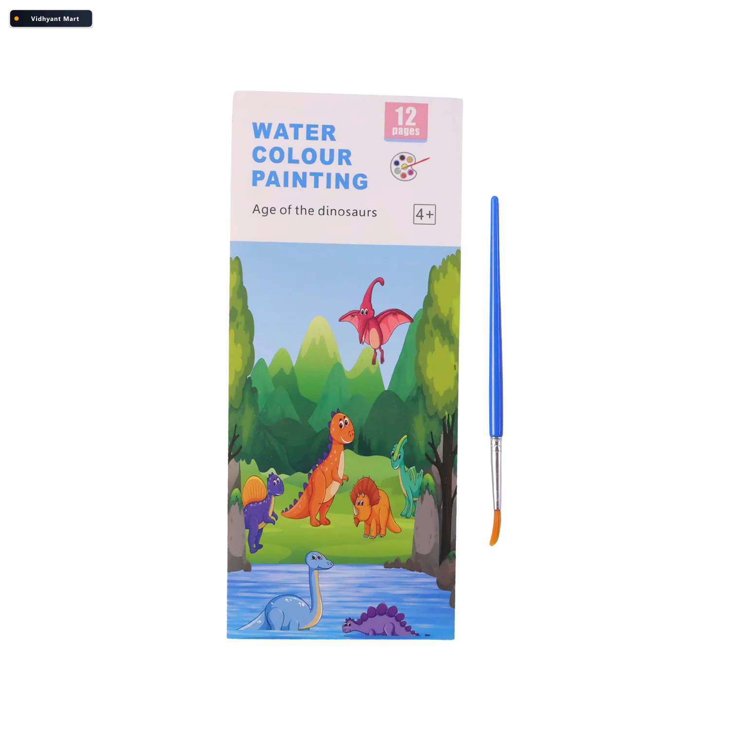 Vidhyant Mart Kids Watercolour Painting Book Dinosaur Theme Brus 4
