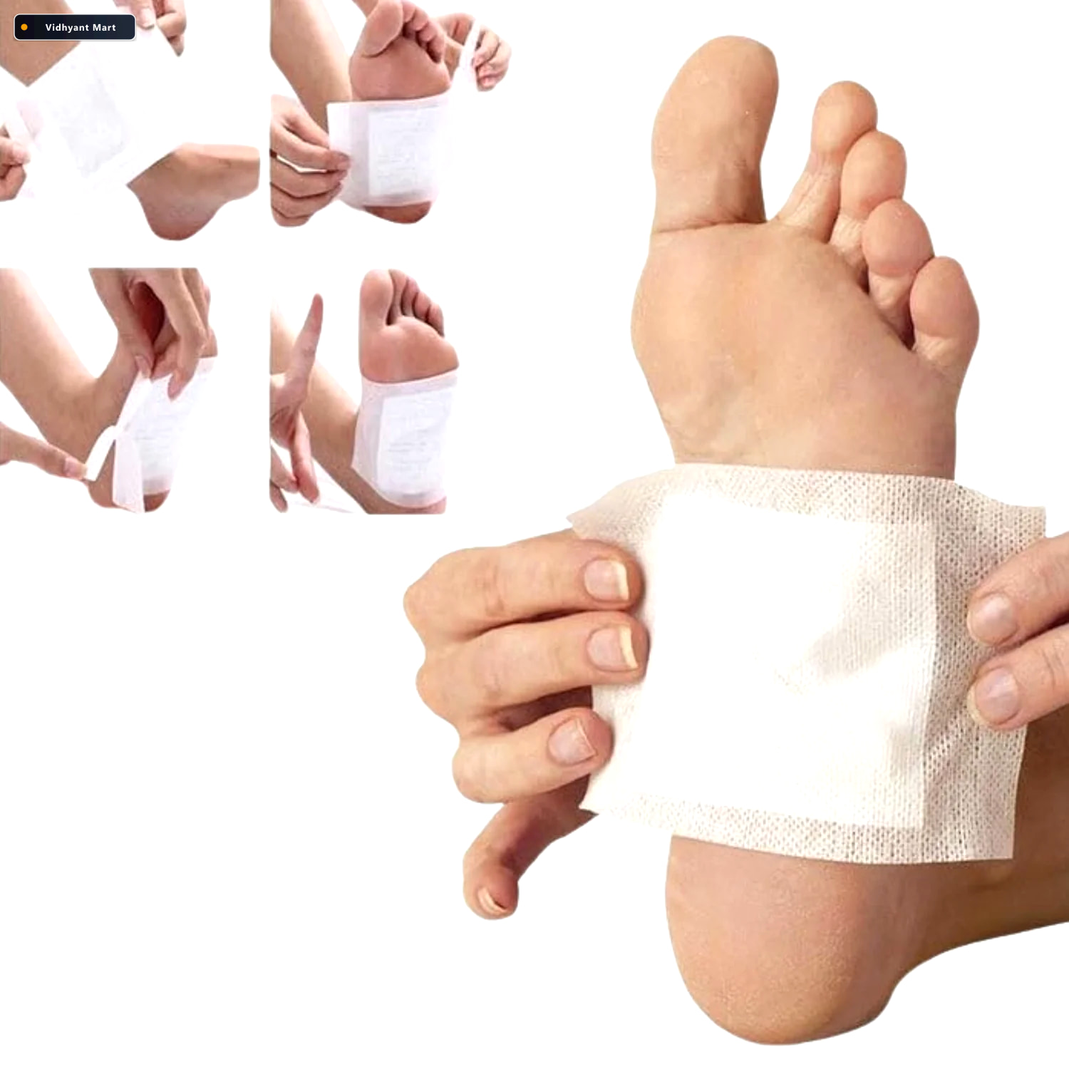 Vidhyant Mart Kinoki Ginger Salt Detox Foot Pads 10 White Cleans 2