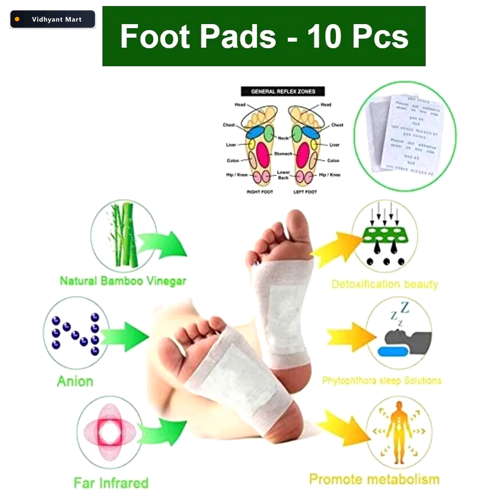 Vidhyant Mart Kinoki Ginger Salt Detox Foot Pads 10 White Cleans 3