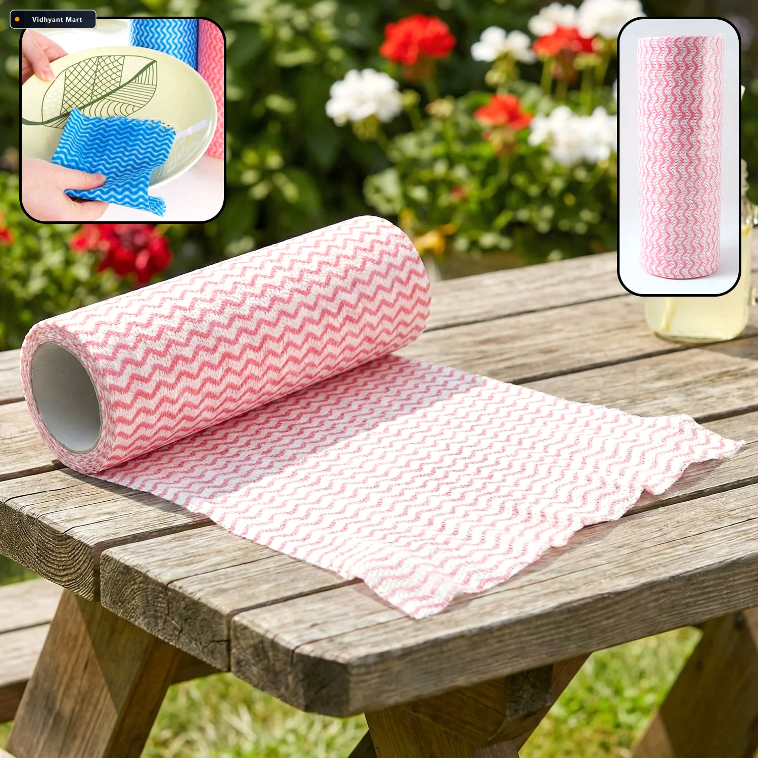 Vidhyant Mart Kitchen Cleaning Cloth Roll Reusable Highly Absorb 1