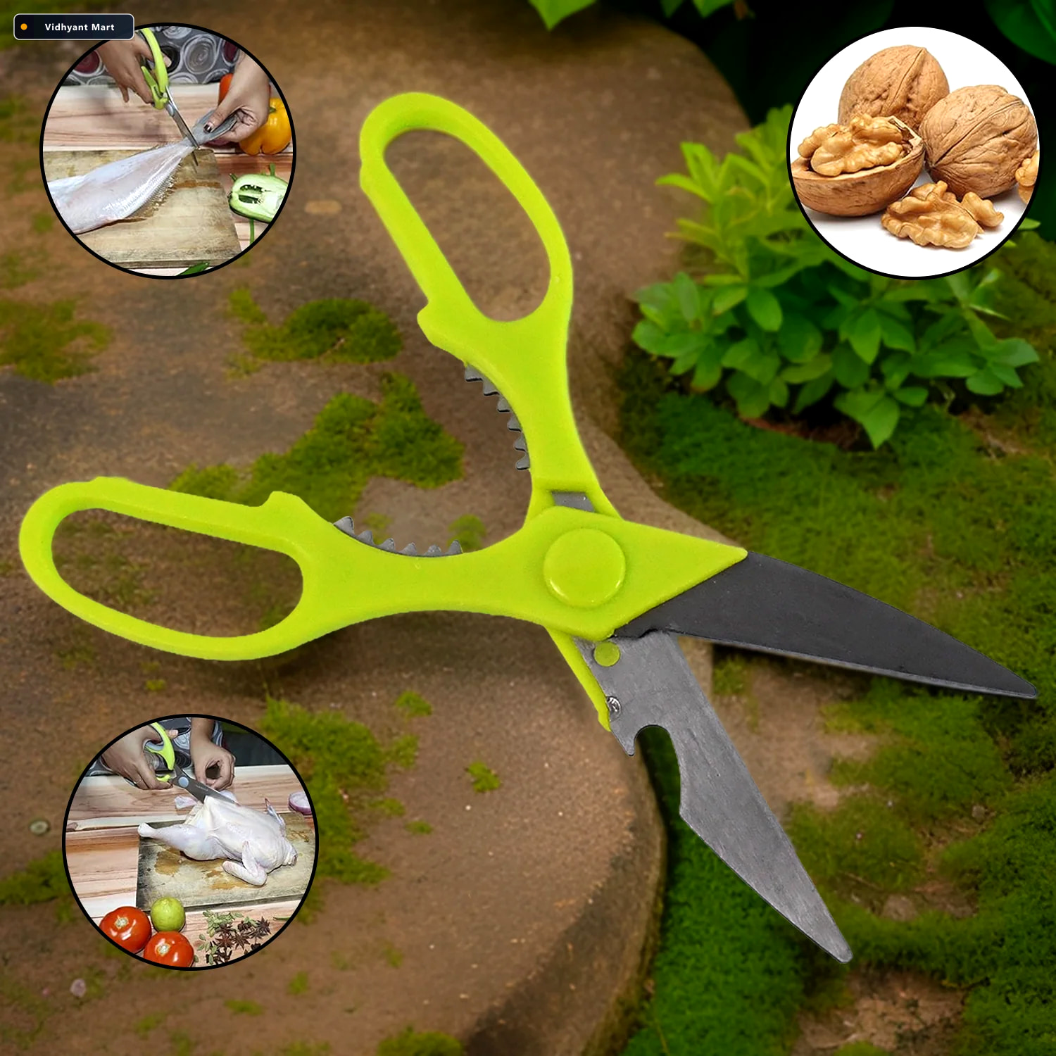 Vidhyant Mart Kitchen Cutting Set 4 Piece Stainless Steel Multi 2