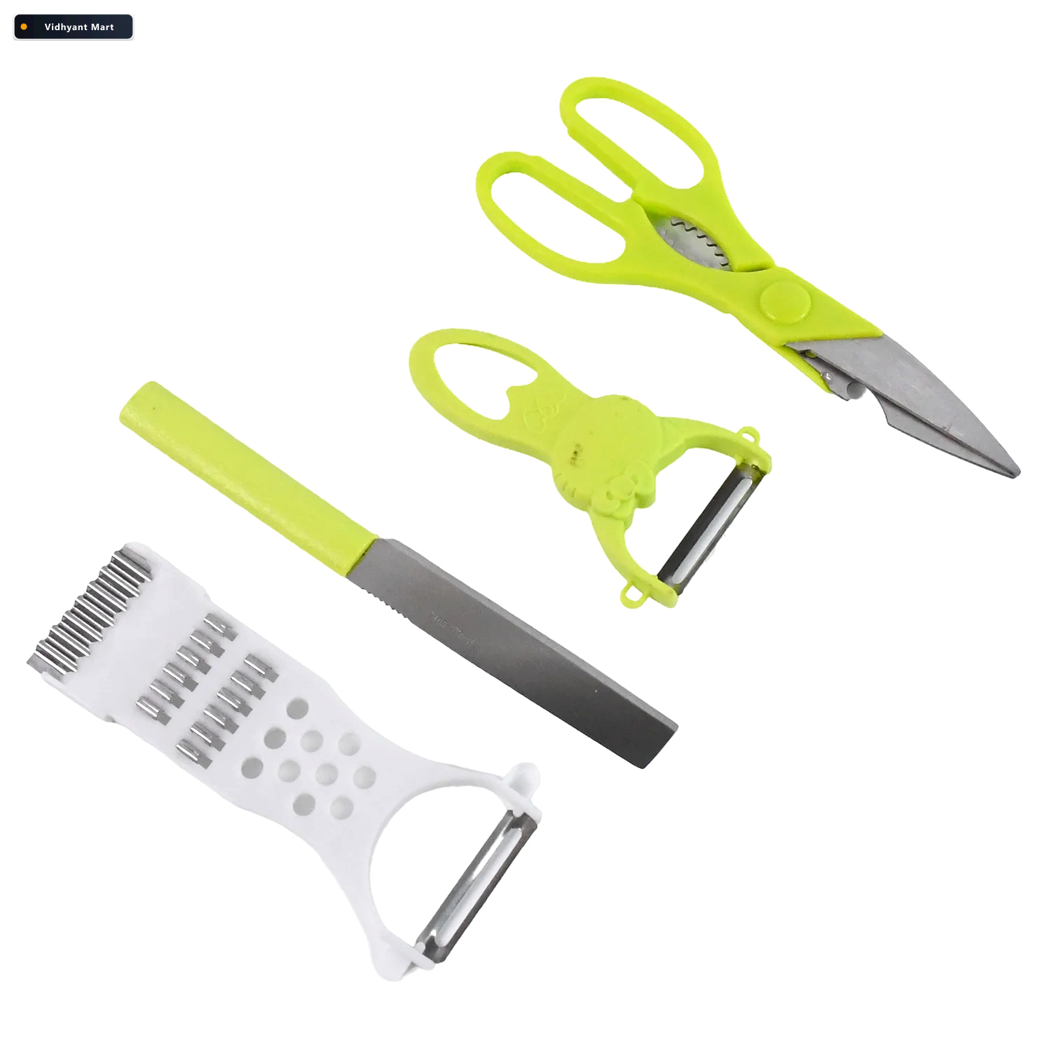 Vidhyant Mart Kitchen Cutting Set 4 Piece Stainless Steel Multi 4