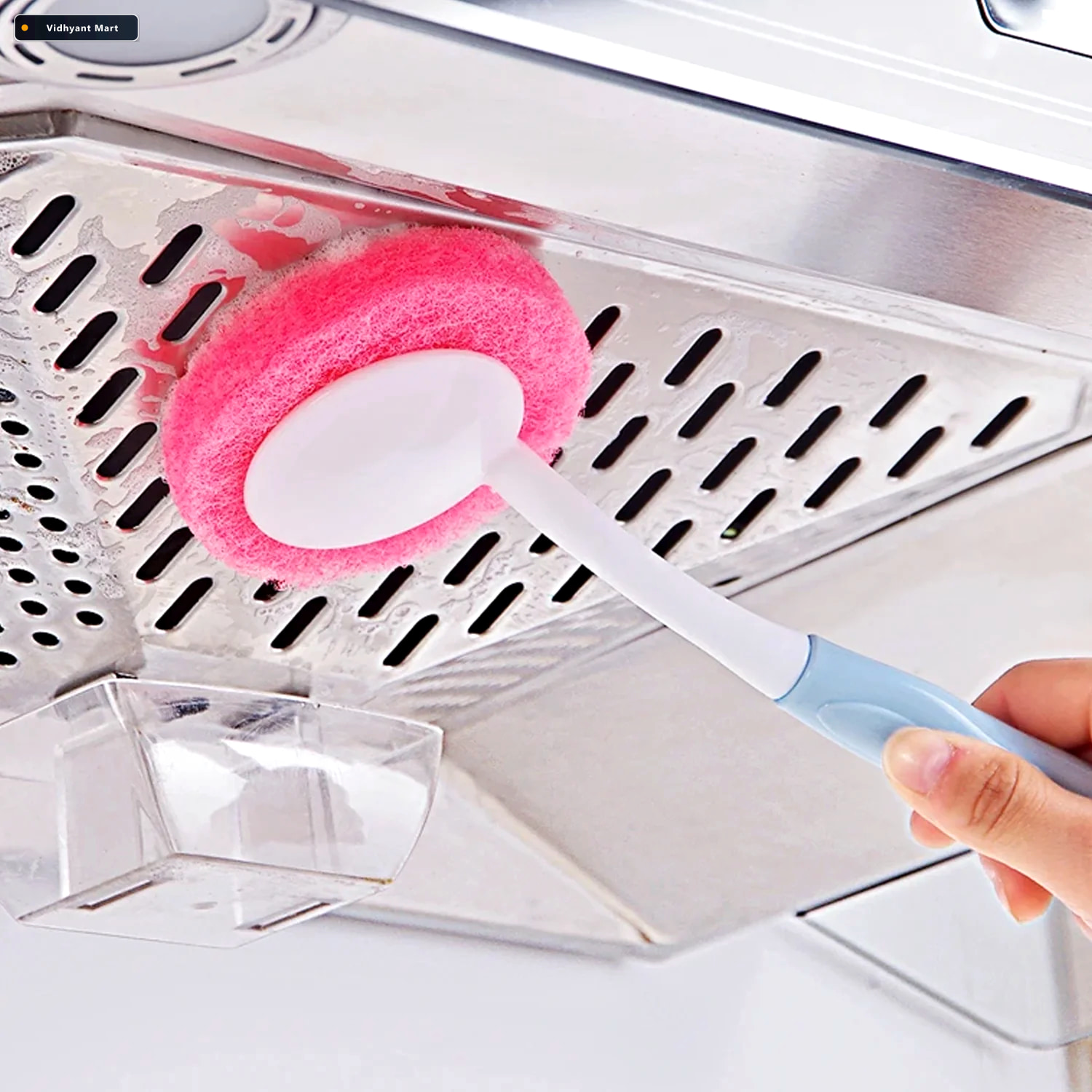 Vidhyant Mart Kitchen Dish Scrubber Brush Long Handle With Soft 3
