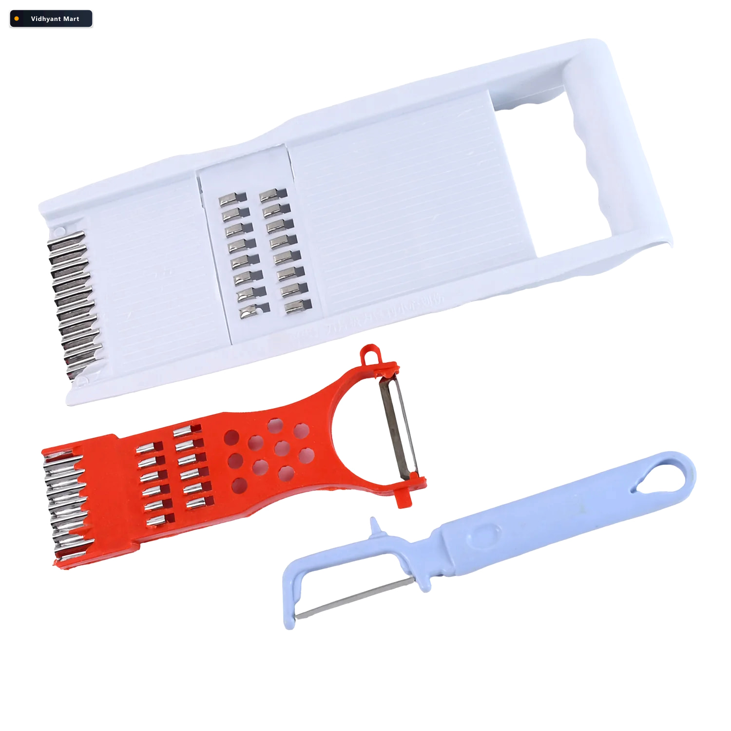Vidhyant Mart Kitchen Grater Set 3 Piece Grater Slicer Peeler Ki 4