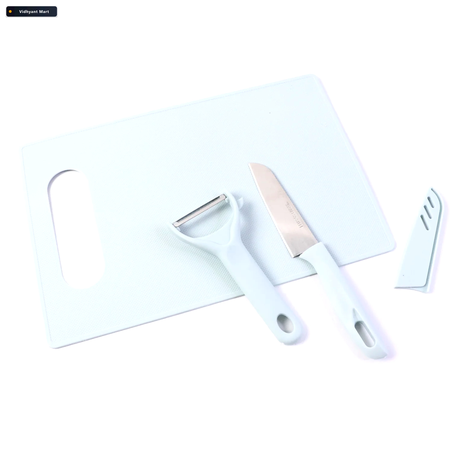 Vidhyant Mart Kitchen Knife Set 3 In 1 Knife Chopping Board Peel 4