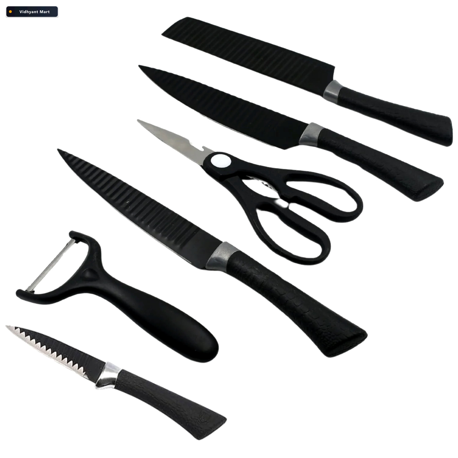 Vidhyant Mart Kitchen Knife Set 6 Pc Professional Steel Cookaura 2