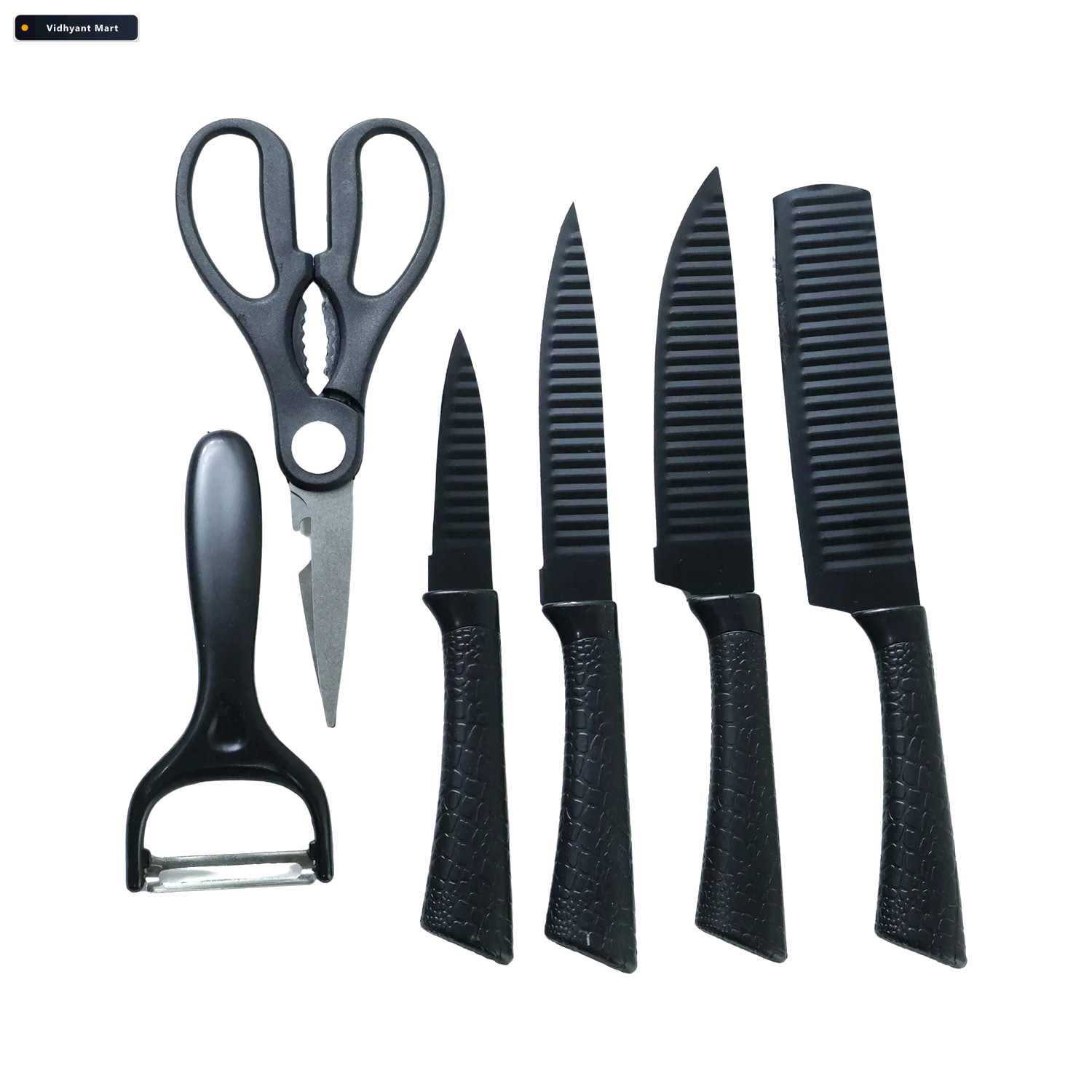 Vidhyant Mart Kitchen Knife Set Complete 6 In 1 Multipurpose Too 3