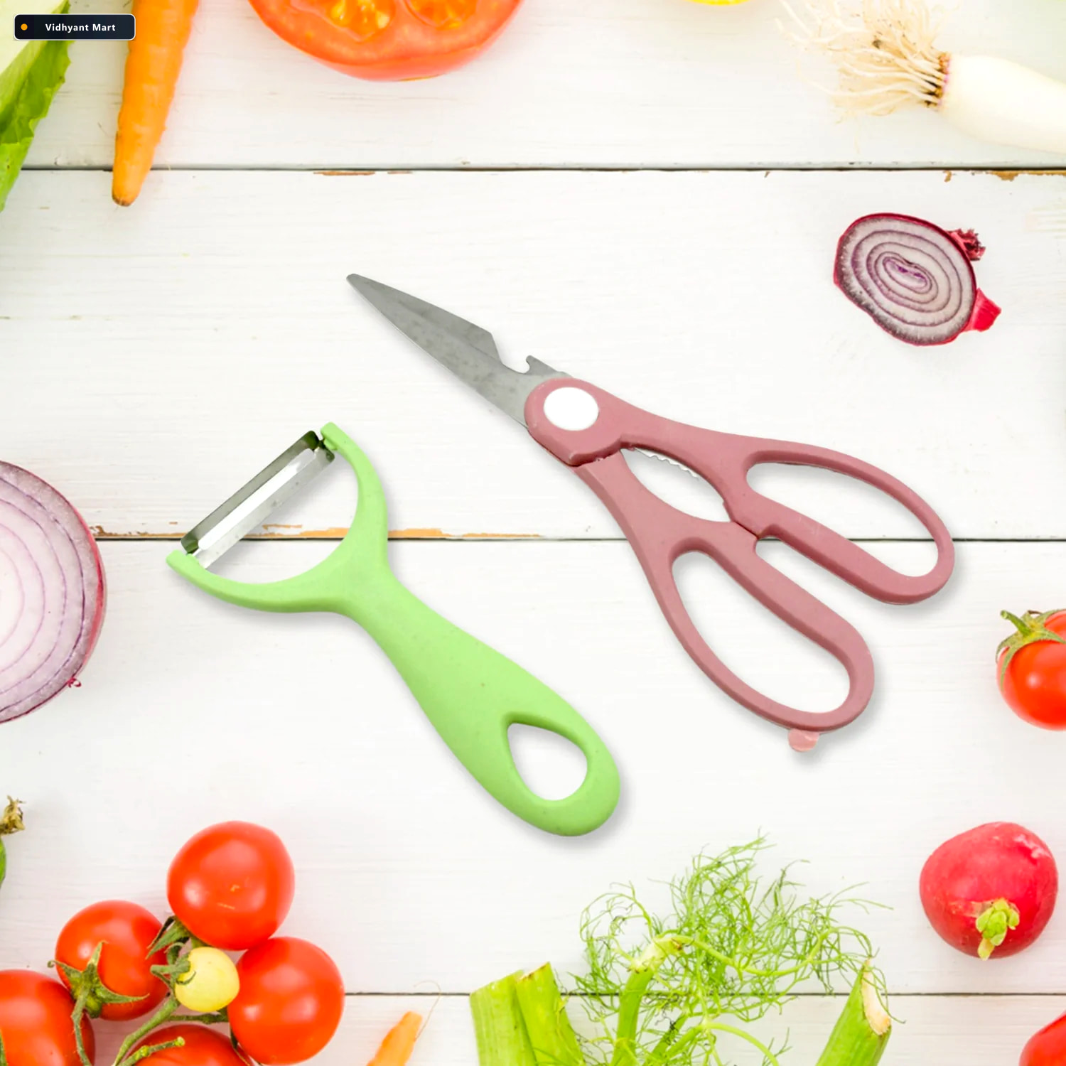 Vidhyant Mart Kitchen Knife Set Professional 6 Pc Steel With Sto 2
